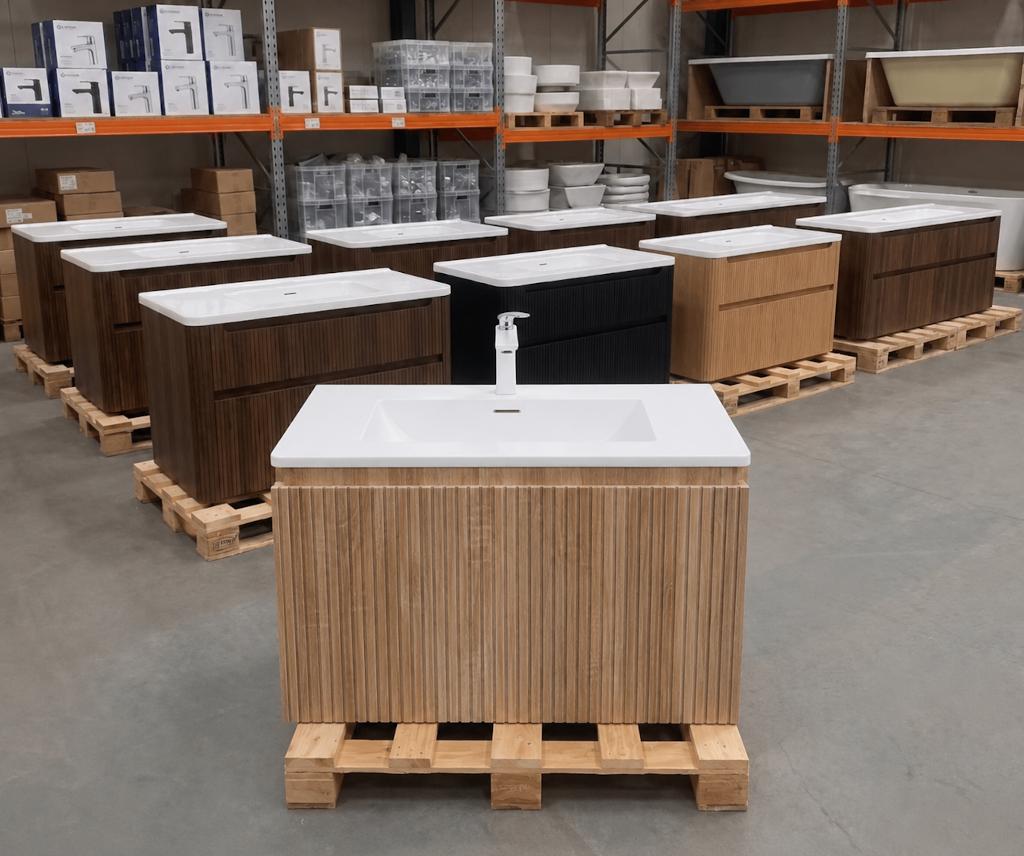 LAATSTE! Wastafelkast badmeubel 80 cm Eiken - Nieuw! nr138A, Ophalen, Nieuw