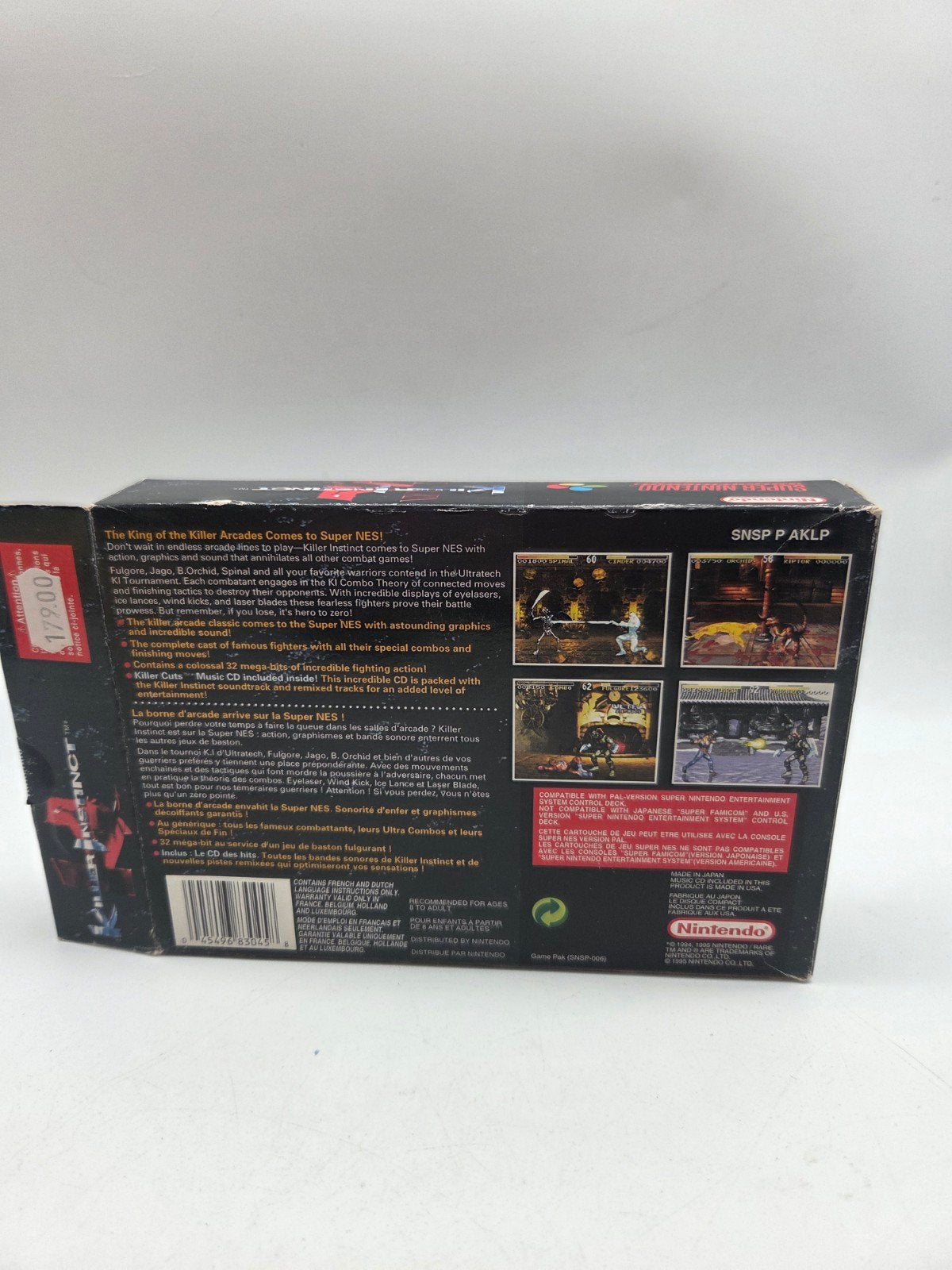 Killer Instinct Super Nintendo SNES Compleet in doos, Nintendo, Vechten, 2 spelers, Eén computer