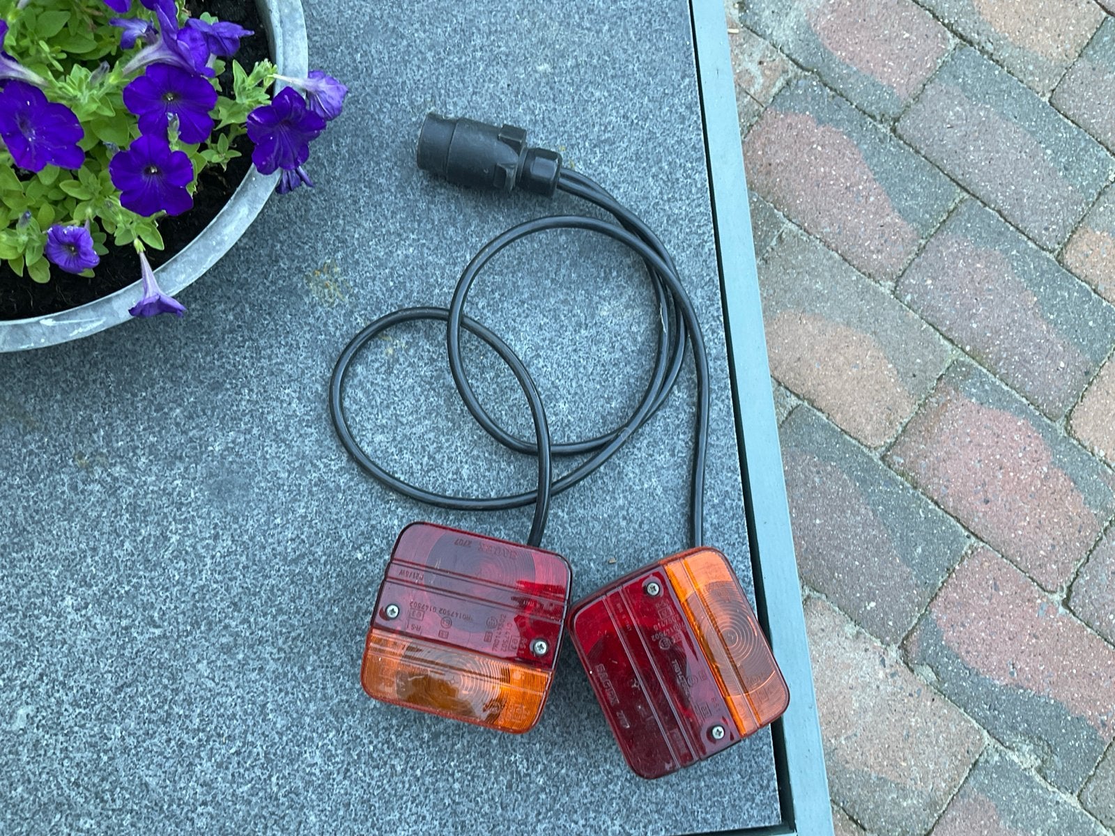 Achterlichten set voor fietsendrager met 7-polige stekker, Ophalen of Verzenden, Gebruikt