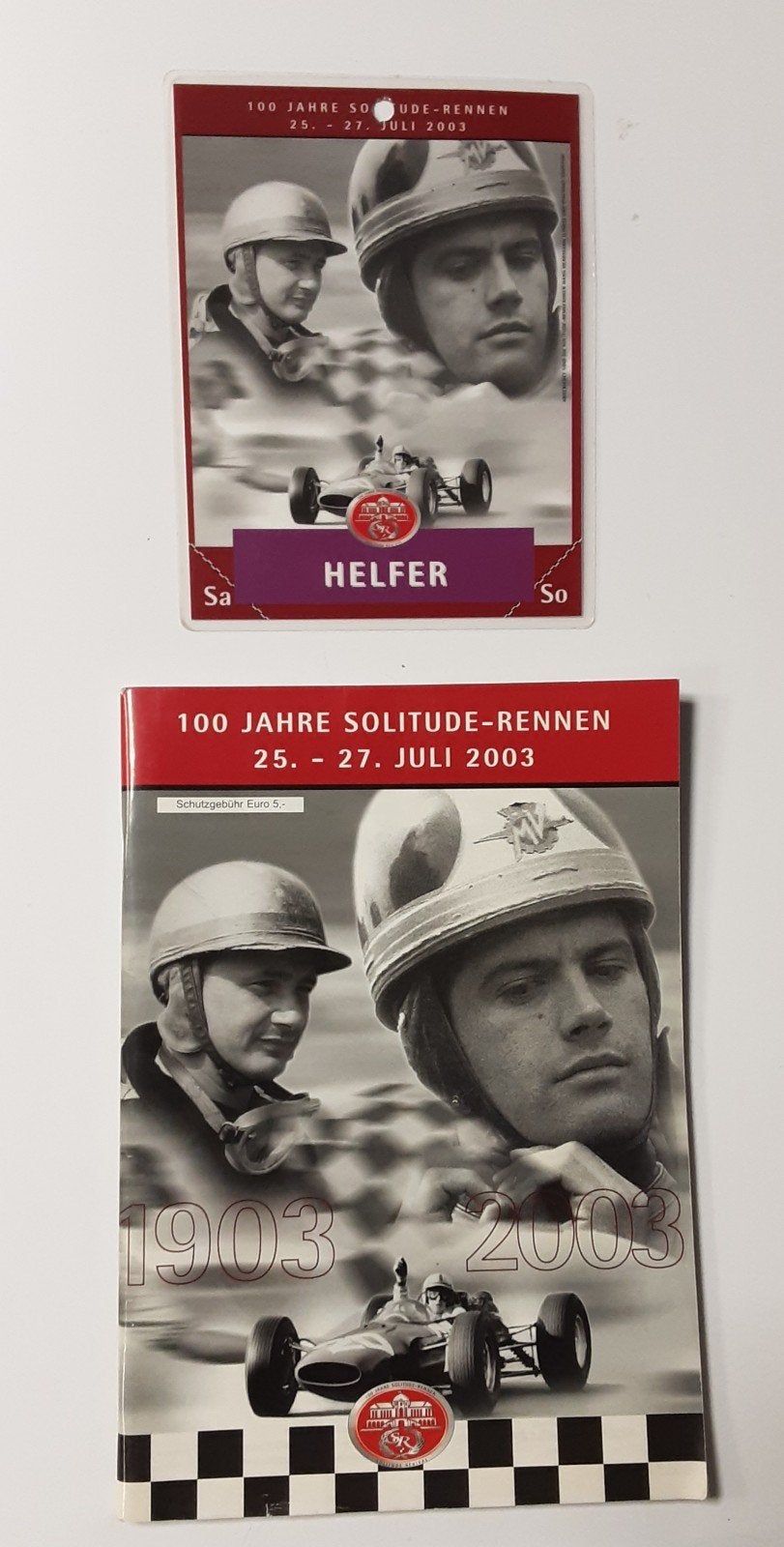 2003 Helfer/Monteur paddock pas + programmaboekje Solitude, Ophalen of Verzenden, Zo goed als nieuw, Auto's