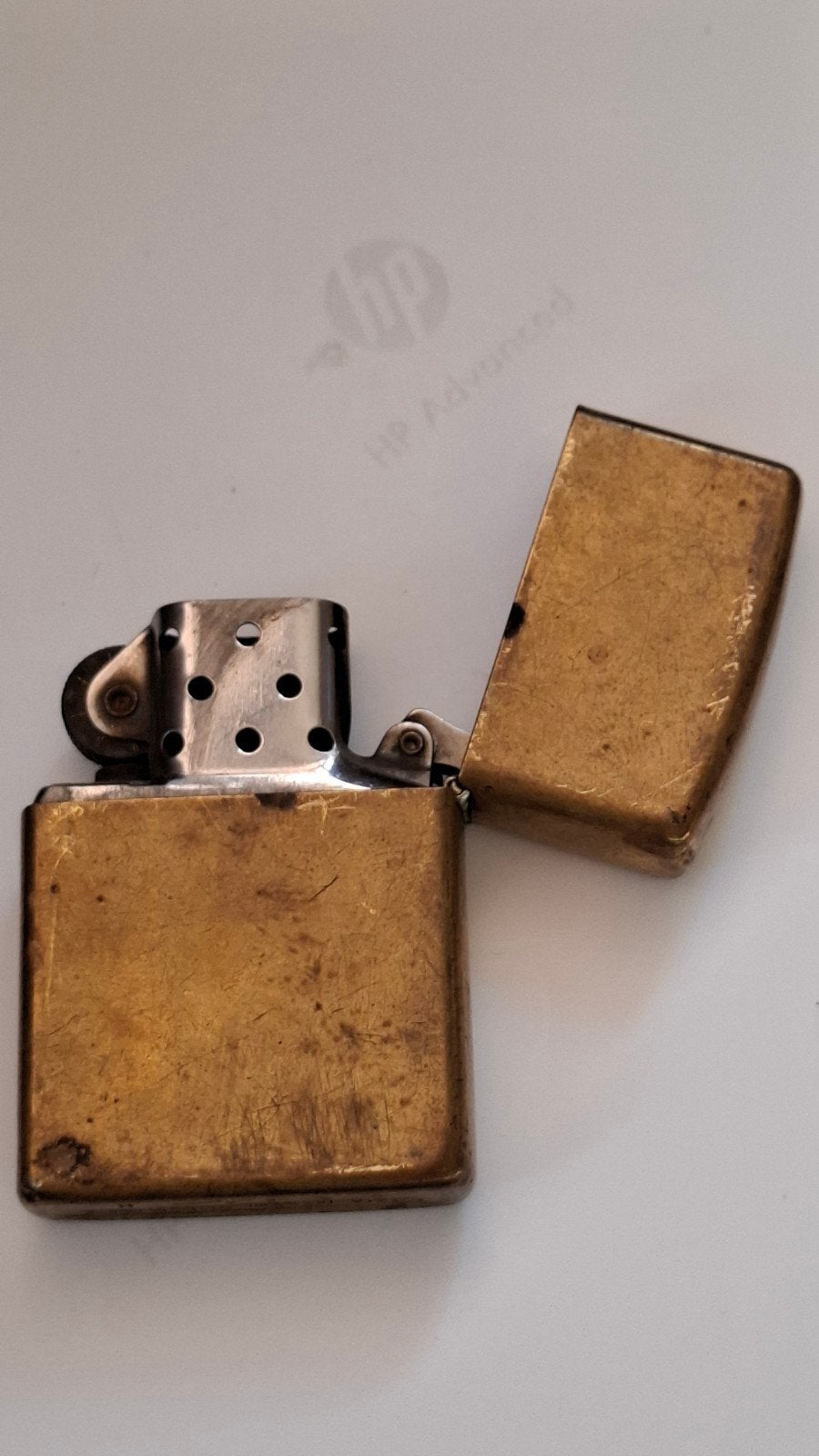 Originele Vintage Zippo Solid Brass (Zomer 1994), Ophalen of Verzenden, Gebruikt, Aansteker