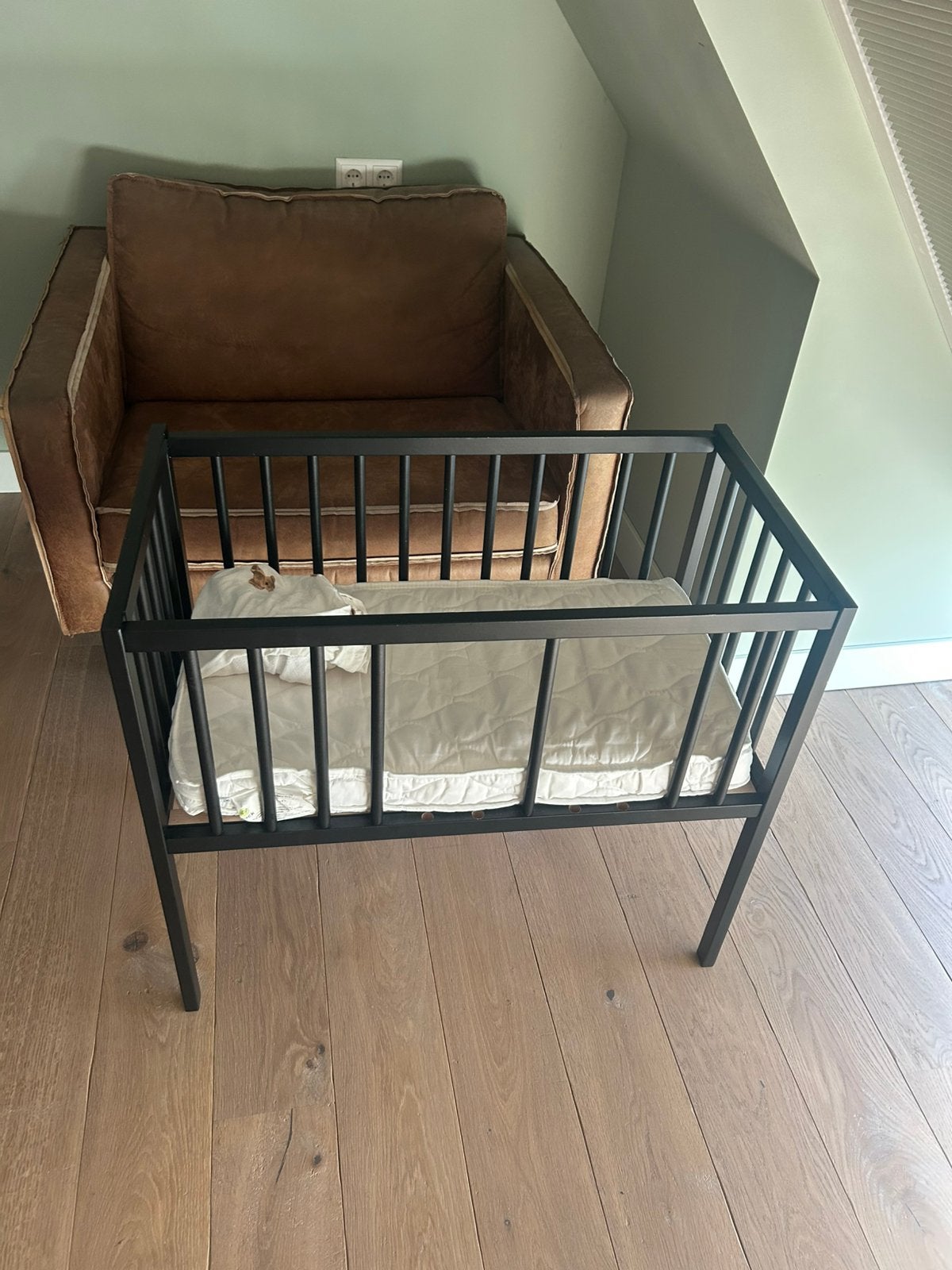 Wiegje/co sleeper met matrasje en beddengoed, Kinderen en Baby's, Ophalen, Zo goed als nieuw, Wieg