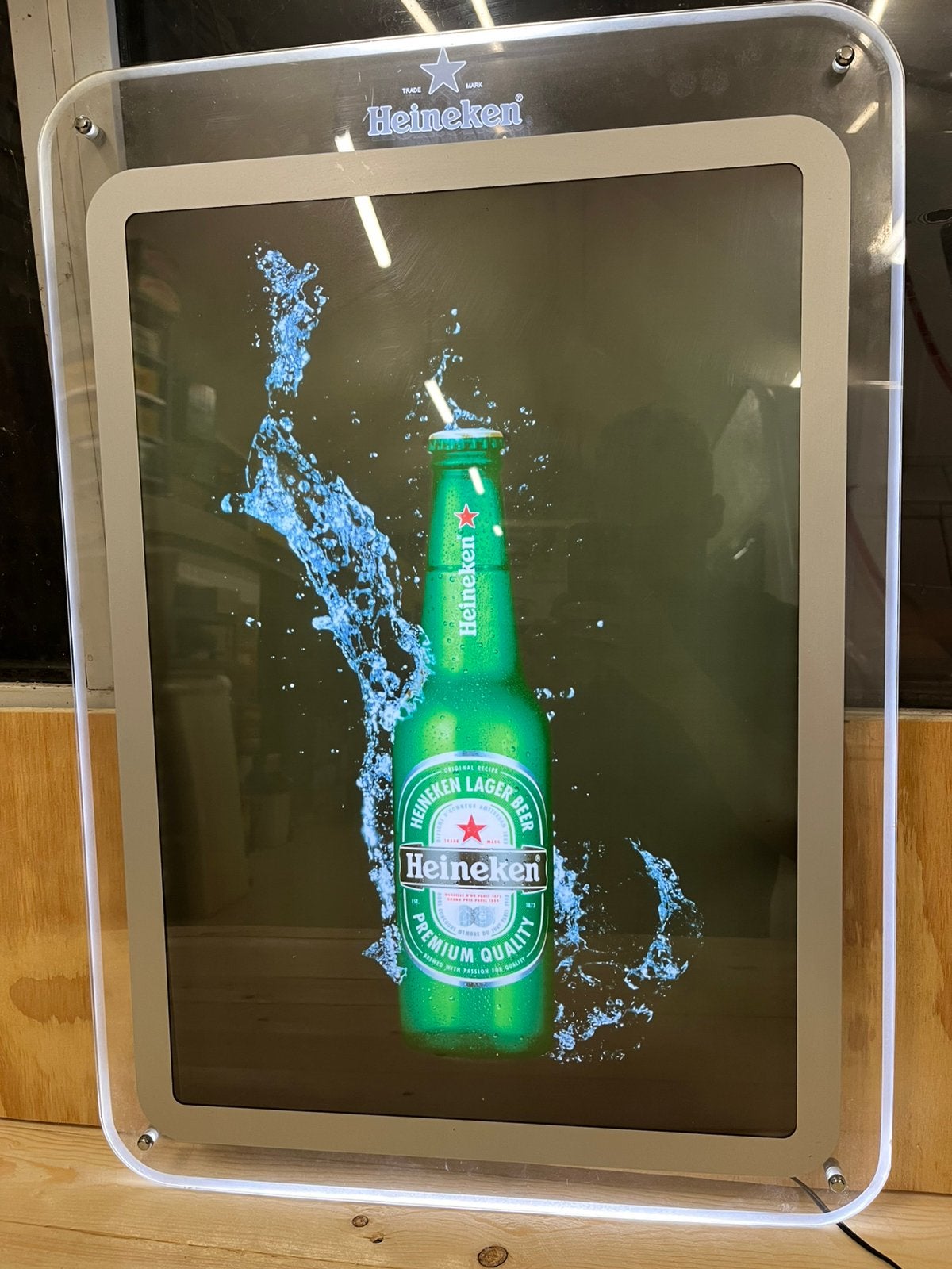 Heineken verlichting, Ophalen of Verzenden, Gebruikt, Reclamebord, Plaat of Schild, Heineken