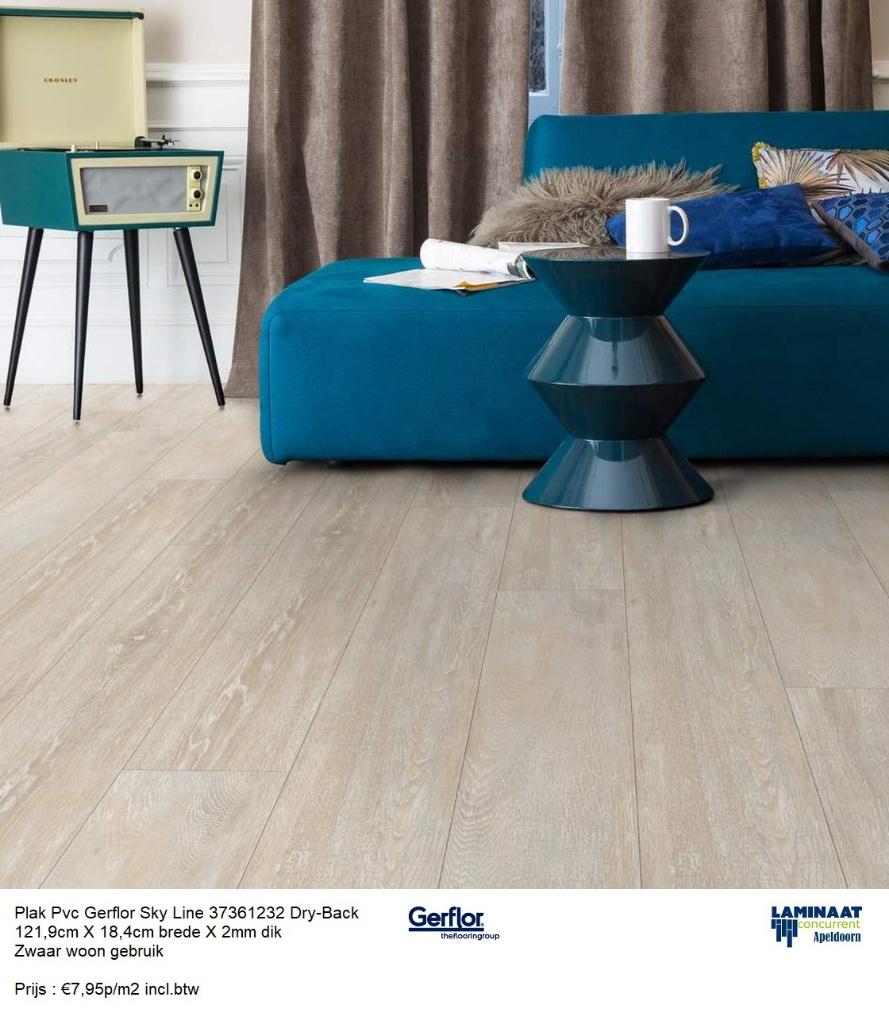 Plak Pvc €7,95p/m2 Sky Line Beige Zwaar woon gebruik, Ophalen, 75 m² of meer, Beige, Nieuw
