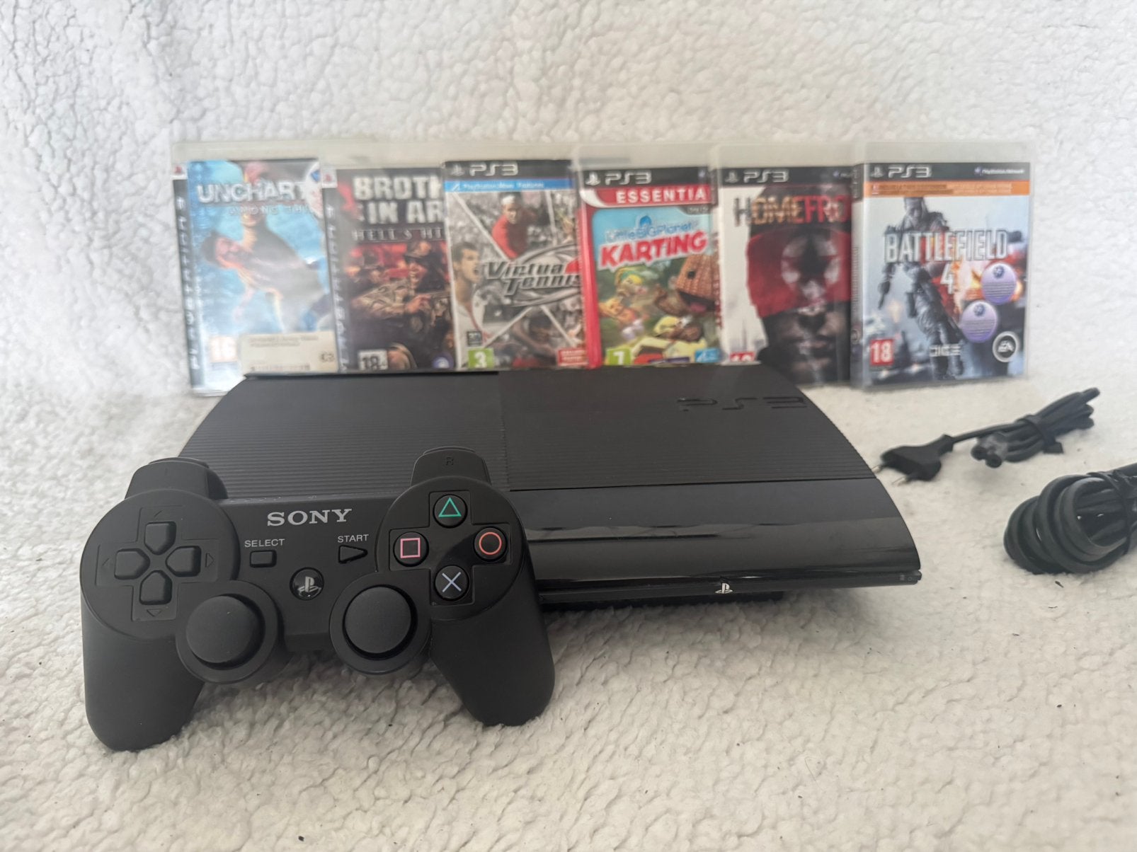 Sony Playstation 3 SuperSlim 500GB + Games en Controller, Spelcomputers en Games, Spelcomputers | Sony PlayStation 3, Gebruikt