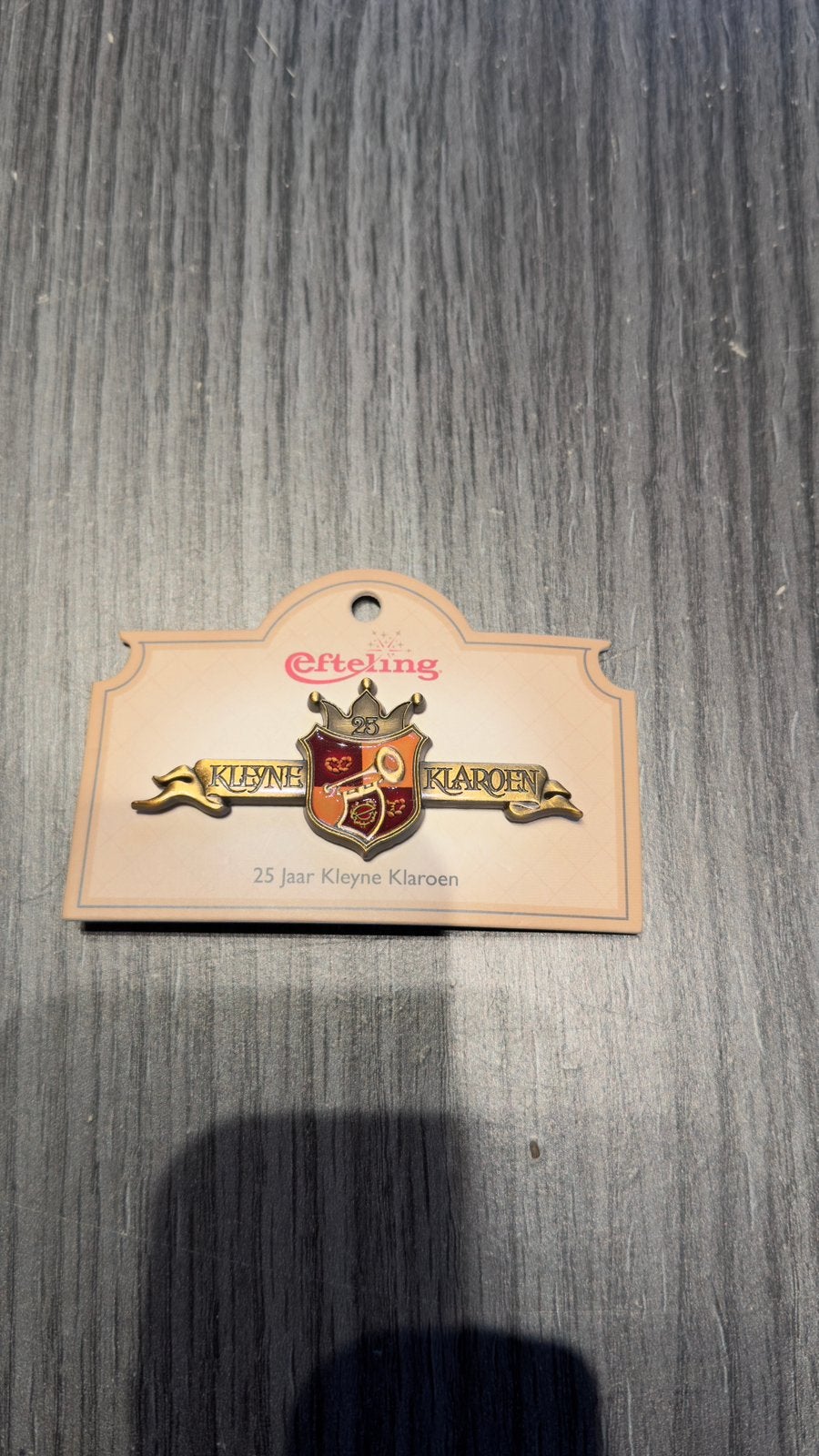 Efteling pin 25 jaar kleyne klaroen, Ophalen of Verzenden, Zo goed als nieuw, Button of Speldje