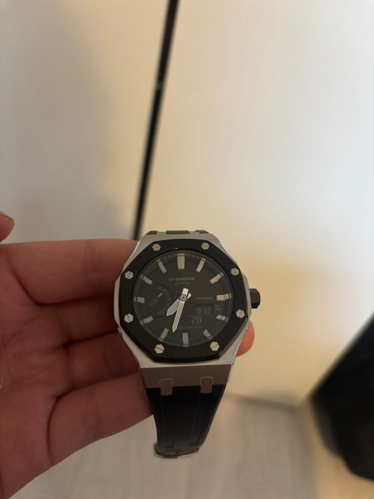 Casioak g shock mod, Ophalen of Verzenden, Zo goed als nieuw, Zwart, Android