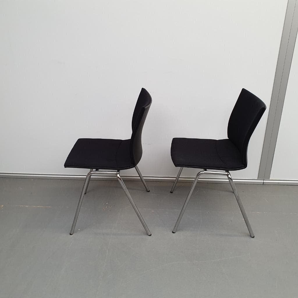 set 2x Ahrend 463 kantinestoelen- zwarte nieuwe stof stoel, Huis en Inrichting, Ophalen, Gebruikt, Twee, Zwart