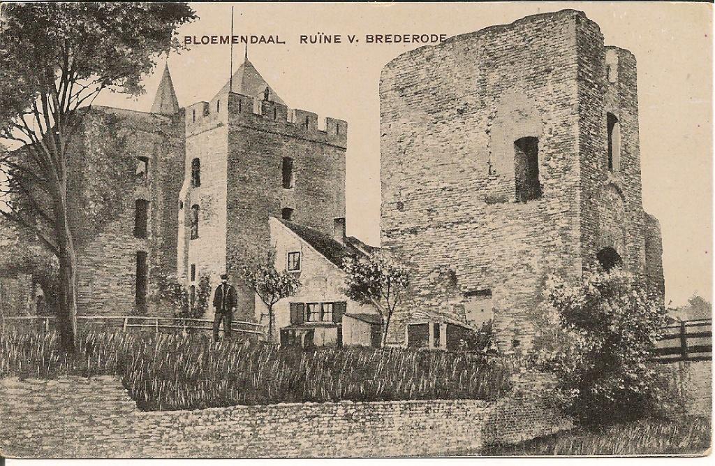 Bloemendaal ruïne van Brederode., Ophalen of Verzenden, 1920 tot 1940, Ongelopen, Noord-Holland