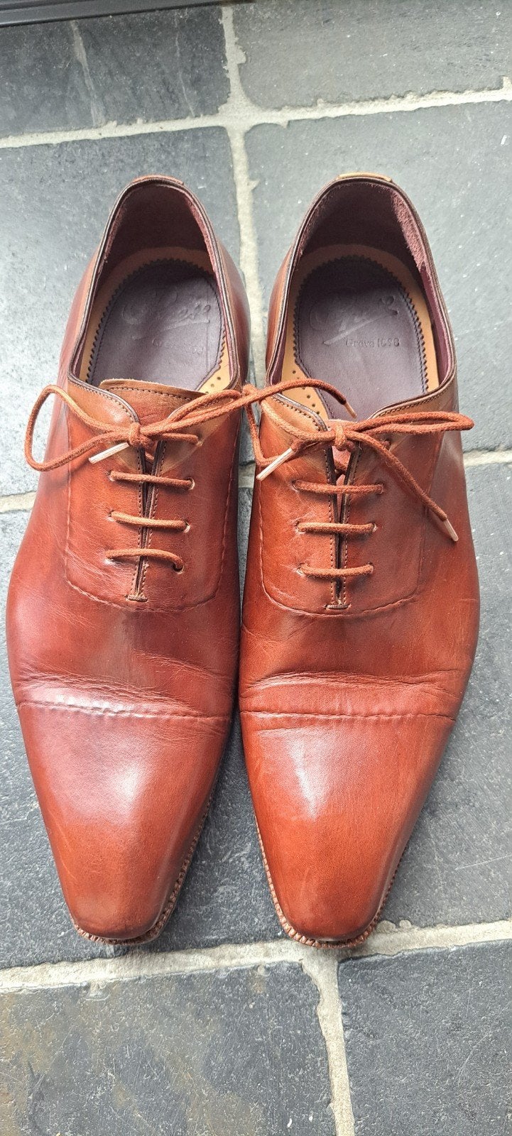 Greve 1898 leren veterschoenen - Maat 7 (EU 41), Bruin, Greve 1898, Ophalen of Verzenden, Zo goed als nieuw