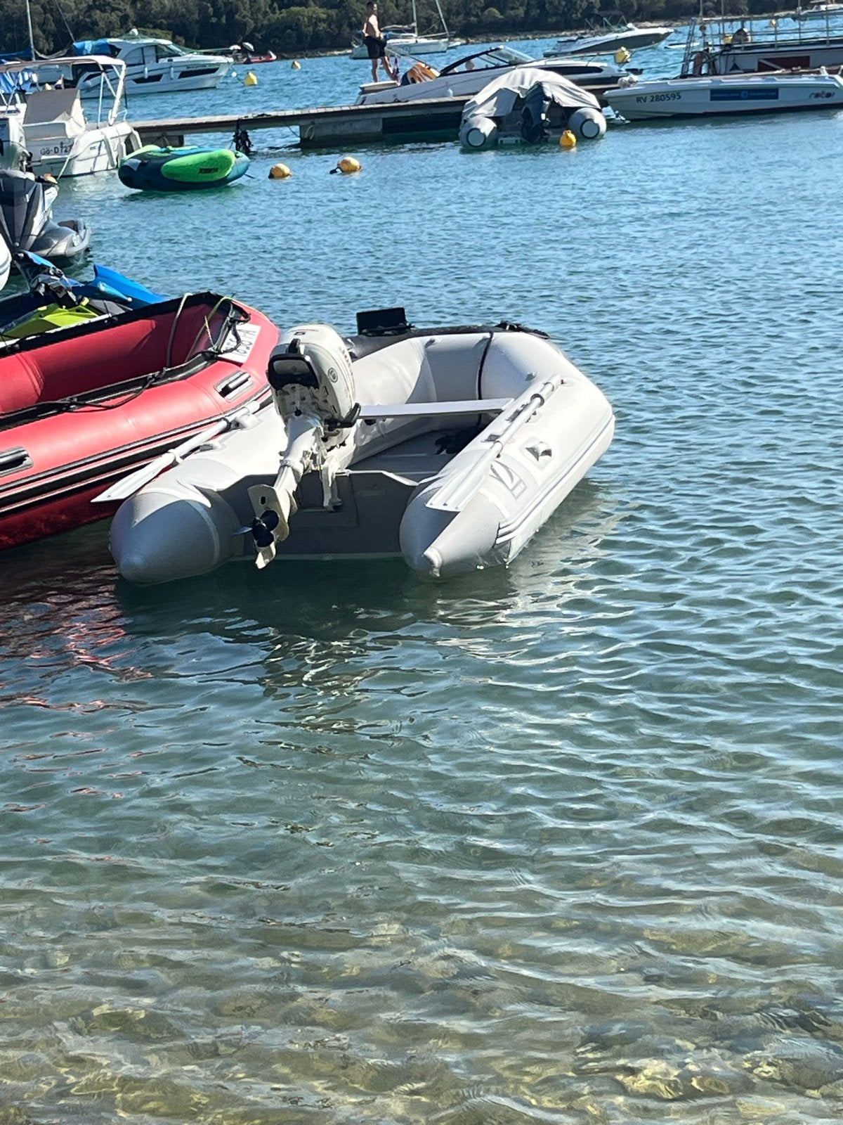 Zodiac C285S opblaasboot met Johnson 5pk 4-takt buitenboordm, Ophalen, Zodiac, Hout, Gebruikt