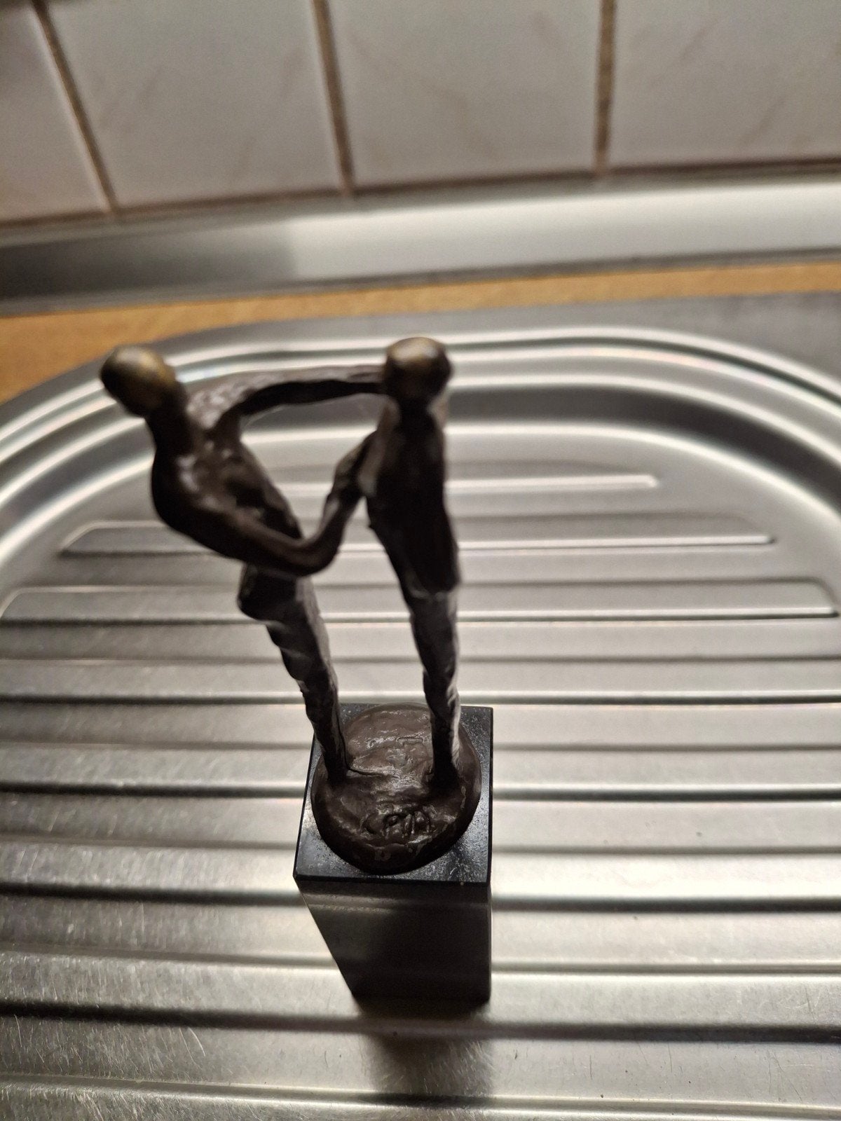 bronzen beeldje 18 cm, Ophalen of Verzenden
