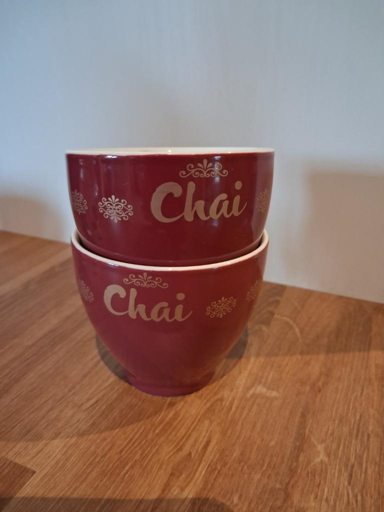 2 ongebruikte Pickwick Chai theekommen, Huis en Inrichting, Keuken | Servies, Ophalen of Verzenden, Nieuw, Keramiek, Kom(men)