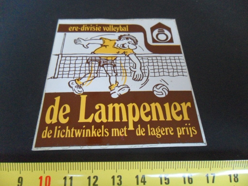 sticker strip volleybal ere-divisie DE LAMPENIER lichtwinkel, Ophalen of Verzenden, Zo goed als nieuw