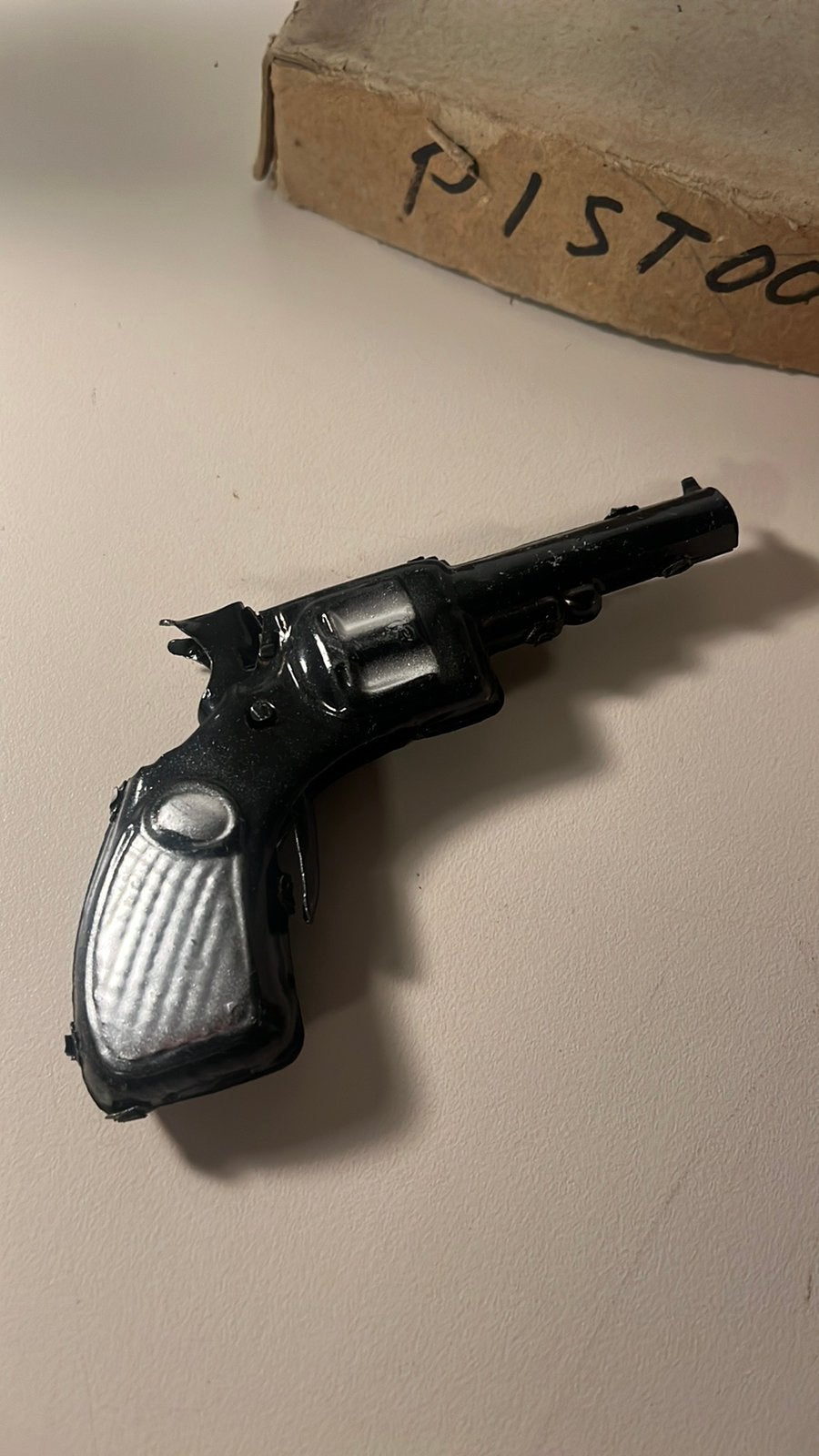 Doosje blikken klappertjes pistolen jaren 50’s nieuw stock, Ophalen of Verzenden
