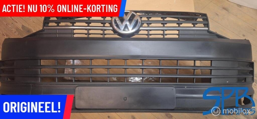 VW TRANSPORTER T6 VOORBUMPER 7E0807221D 9b9 MISTLAMPEN GRILL, Gebruikt, Volkswagen, Ophalen of Verzenden, Volkswagen