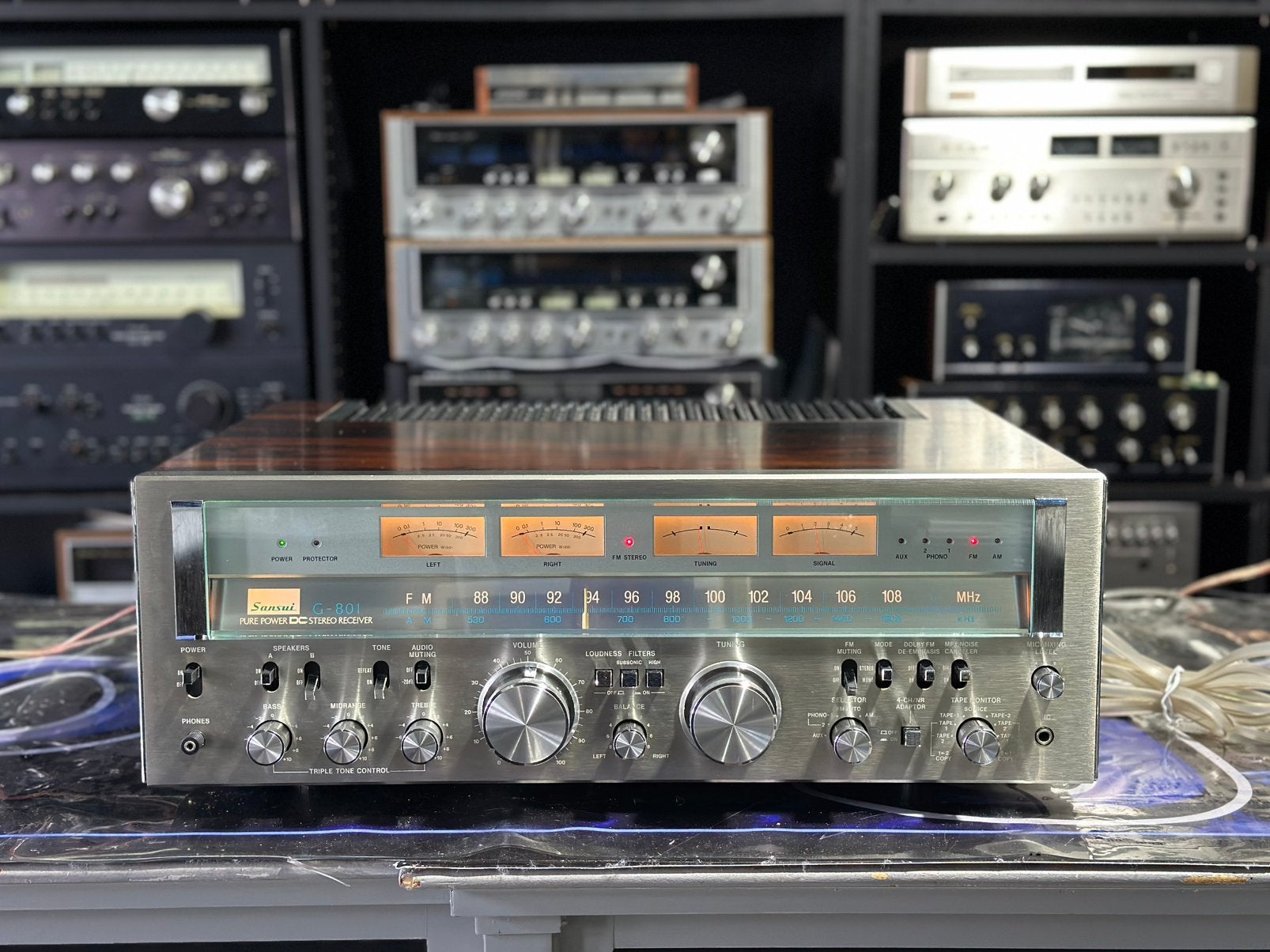 Sansui G-801 Pure Power DC Stereo Receiver – Japanse Vintage, Audio, Tv en Foto, Sansui, Tuner of Radio, Zo goed als nieuw, Sansui