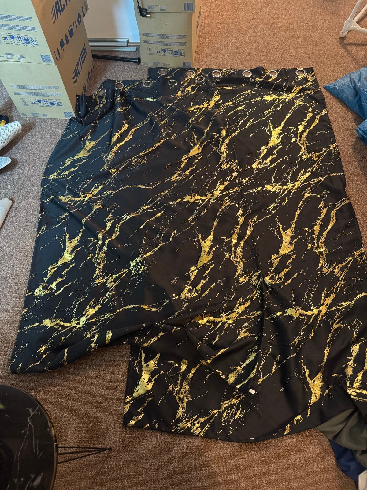 Gordijnen 100x200 cm (2 stuks) zo goed als nieuw, Ophalen, Zo goed als nieuw, Zwart