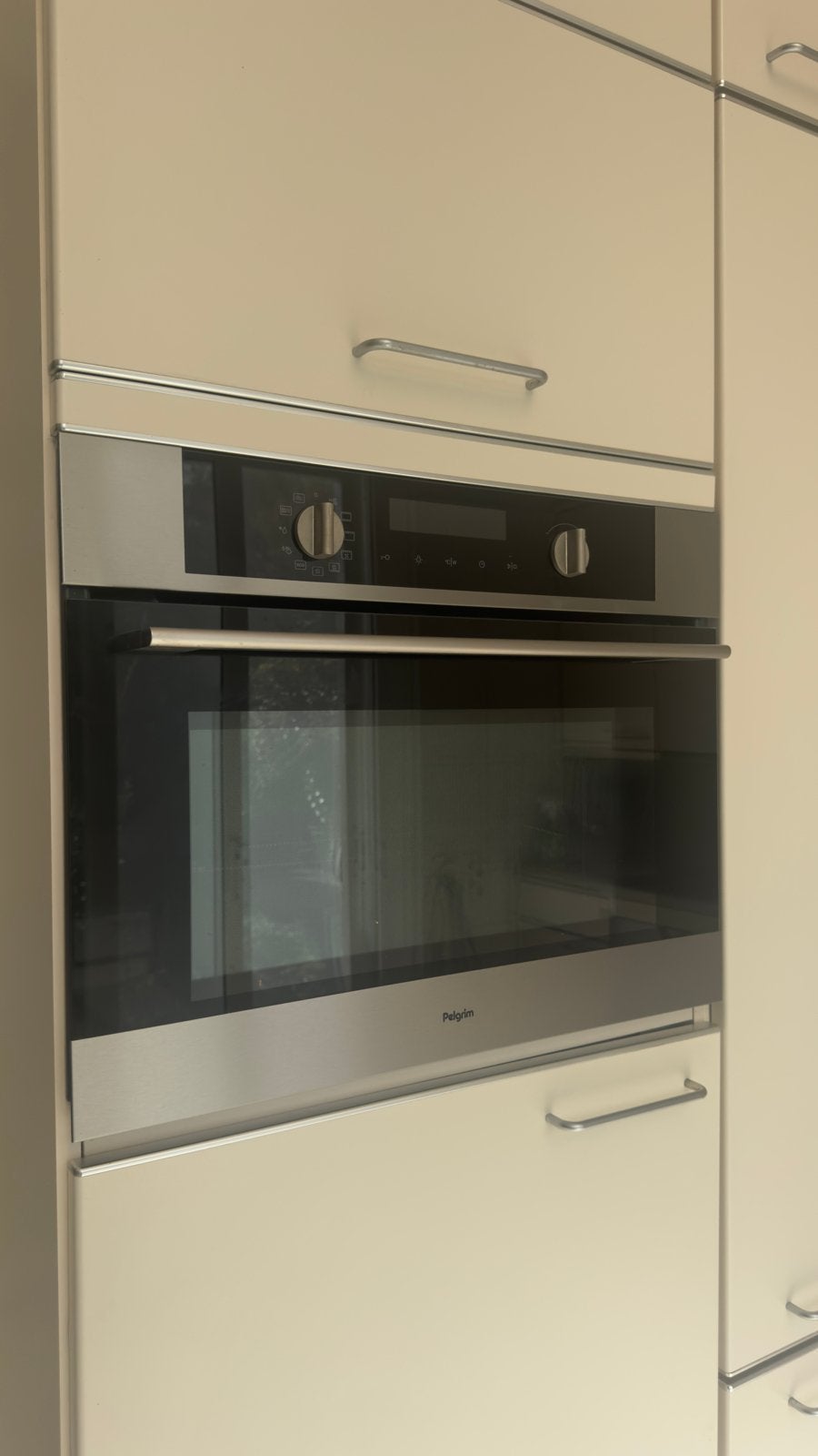 Pelgrim RVS combi-oven met magnetronfunctie, Ophalen, 45 tot 50 cm, Gebruikt, Hete lucht