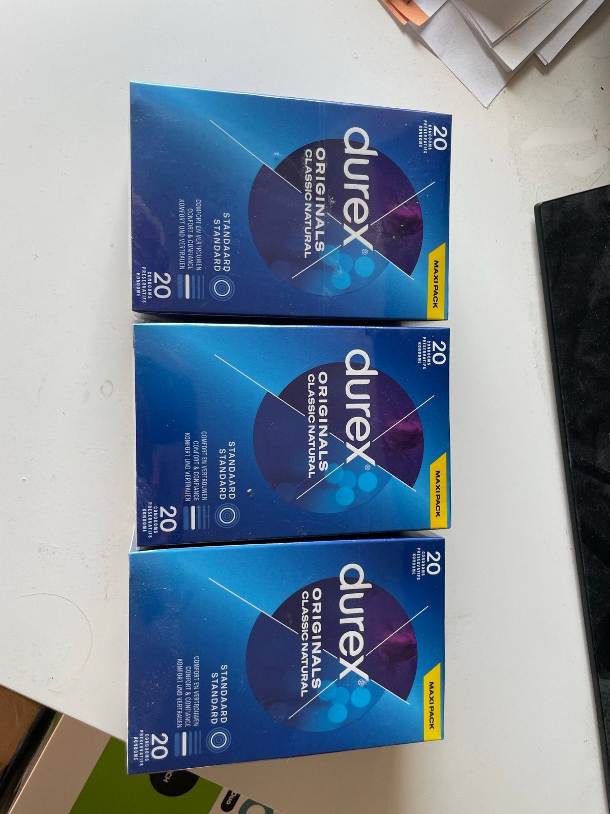 3x Durex Originals Classic Natural condooms - 20 stuks, Info@durex.com, Nieuw, Ophalen of Verzenden, Durex