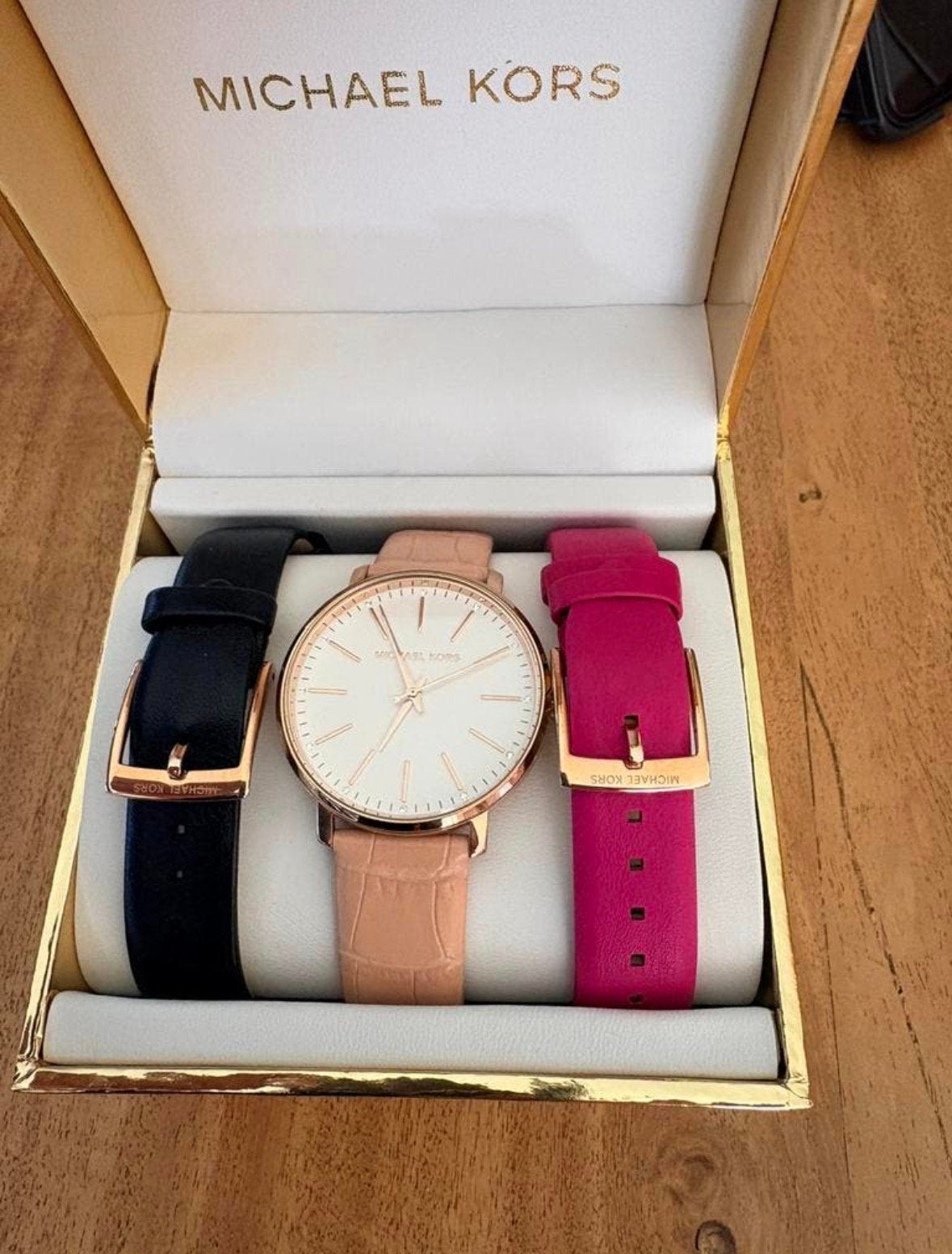 Michael Kors dameshorloge, Sieraden, Tassen en Uiterlijk, Horloges | Dames, Overige merken, Leer, Staal, Polshorloge