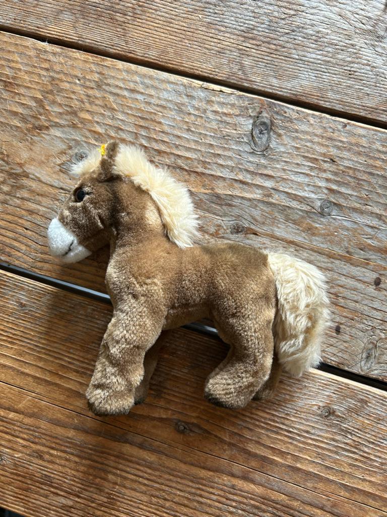 Steiff Paard Knuffel - Bruin met Blonde Manen, Ophalen of Verzenden