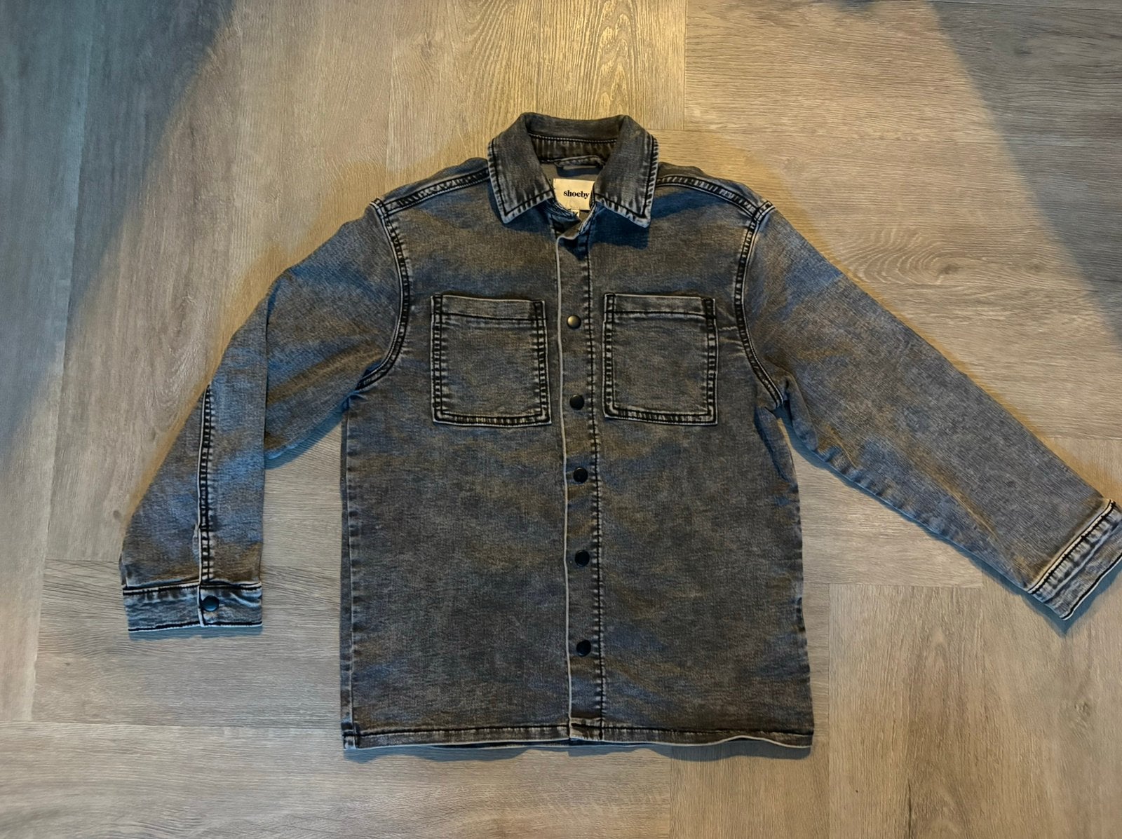 Stoere spijkerblouse maat 146-152, Kinderen en Baby's, Kinderkleding | Maat 146, Ophalen of Verzenden, Gebruikt, Jongen, Overhemd of Blouse