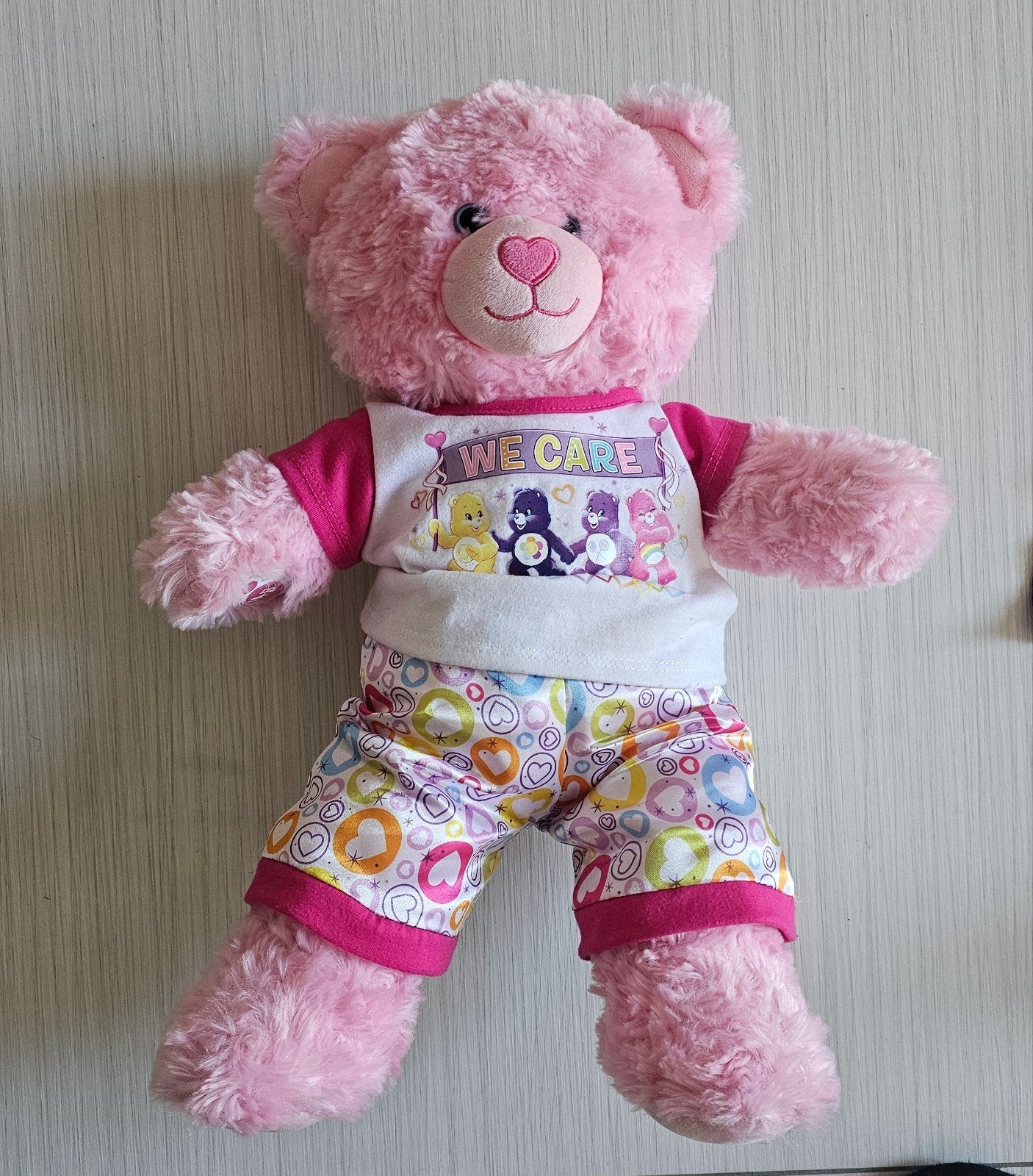 Build-A-Bear roze beer met Batman setje, Kinderen en Baby's, Overige karakters, Beer, Ophalen of Verzenden, Zo goed als nieuw
