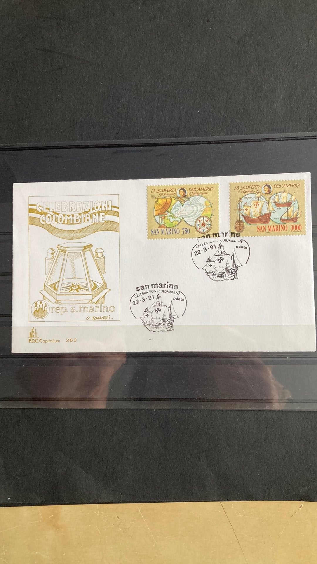 San Marino 1472/73 op FDC Columbus/89 A, Ophalen of Verzenden, Dier of Natuur