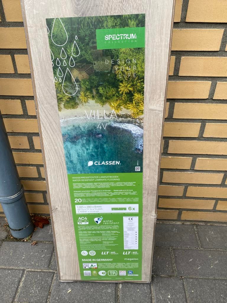 Classen Villa 4V Waterbestendig Laminaatvloer, Ophalen, Nieuw, Bruin, Laminaat