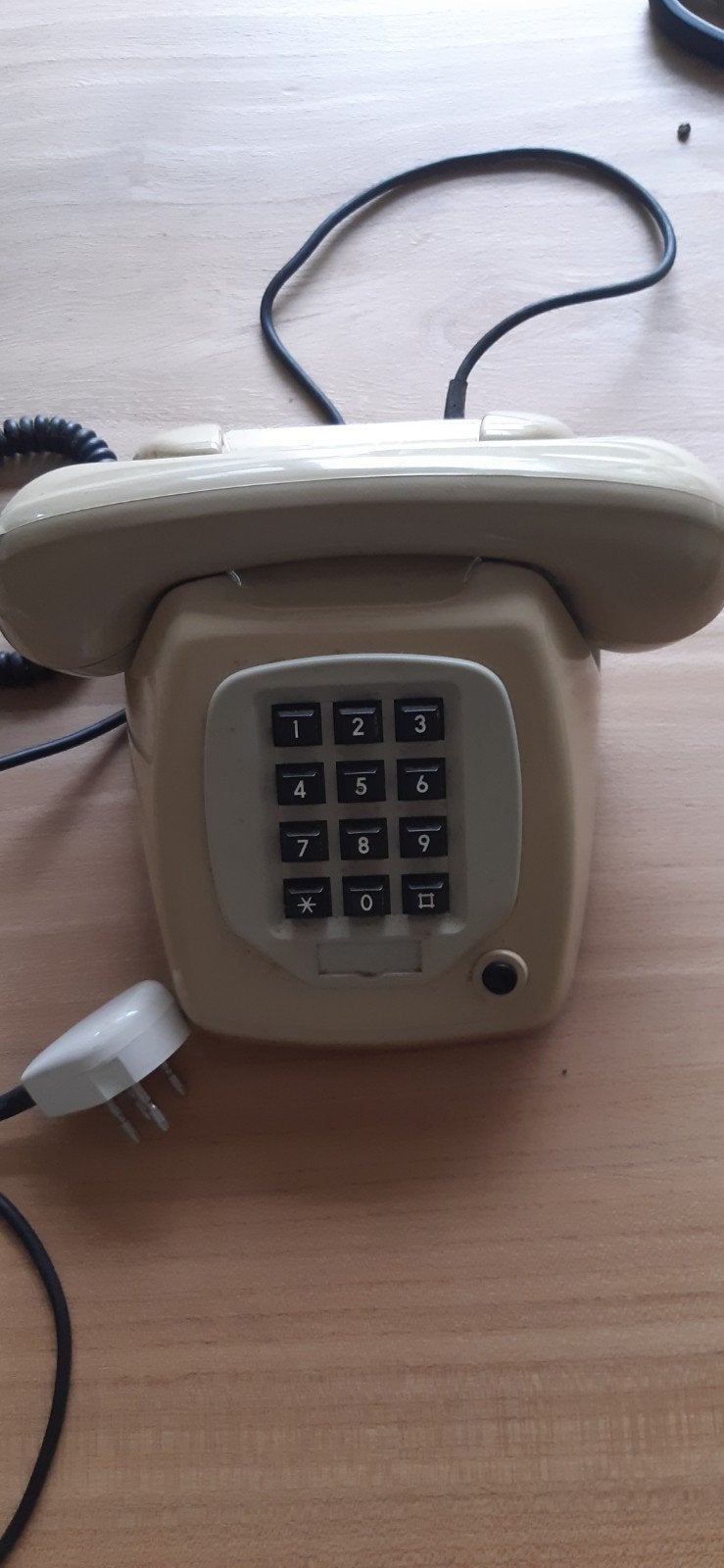 Vintage druktoetstelefoon - Crèmekleurig, Ophalen, Gebruikt