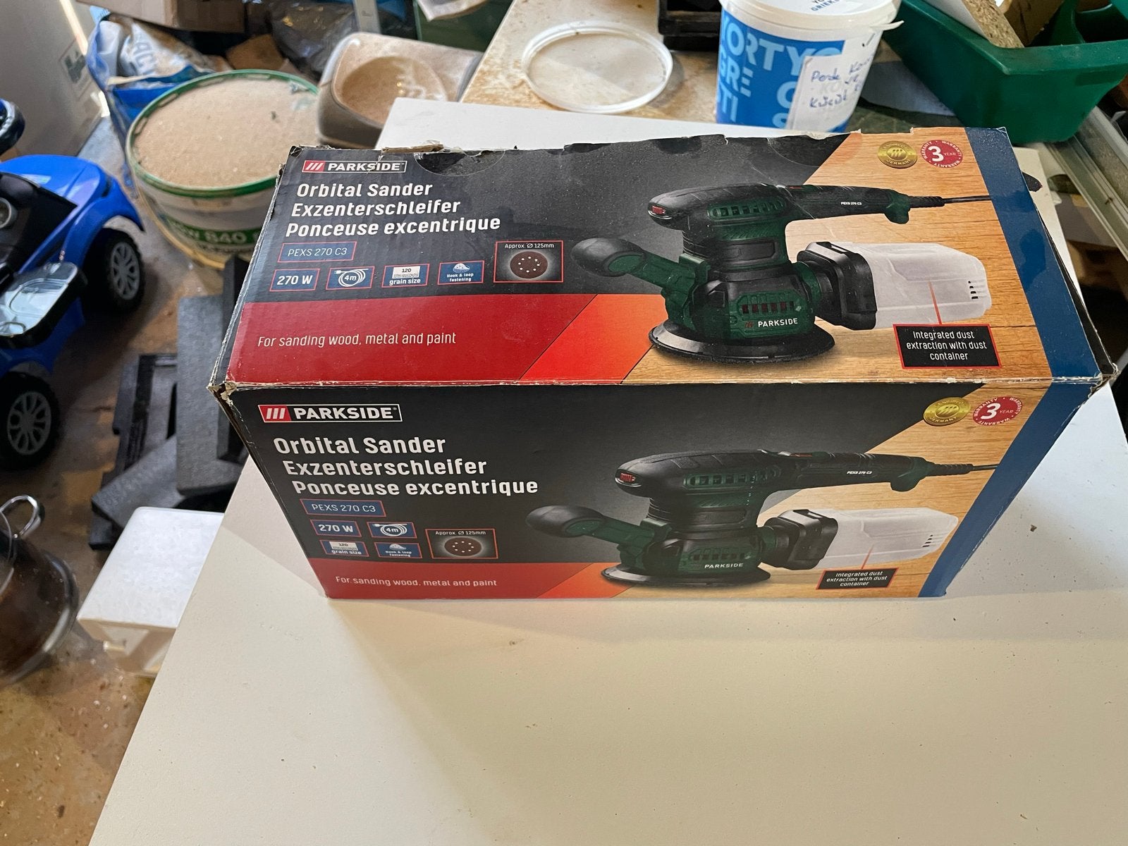 Parkside Excentrische Schuurmachine PEXS 270 C3 - 270W, Ophalen of Verzenden, Gebruikt, Minder dan 600 watt, Excentrische schuurmachine