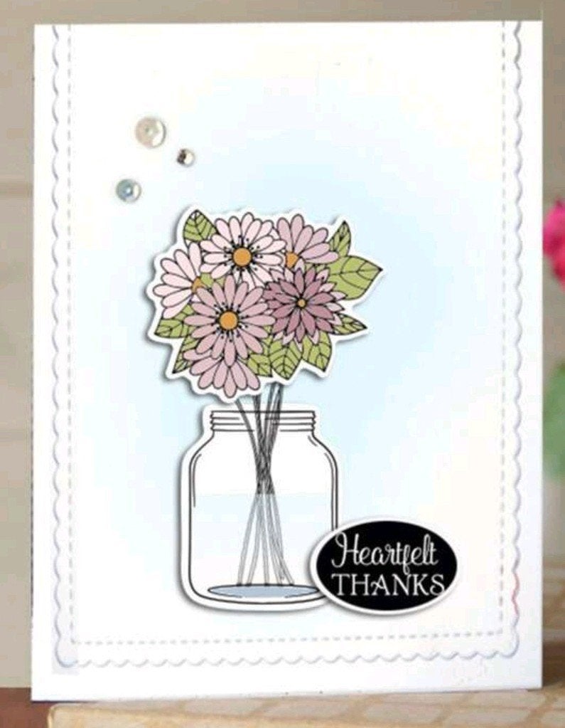 STEMPEL  Bloemen en vazen  *NIEUW*, Hobby en Vrije tijd, Stempelen, Ophalen of Verzenden, Nieuw, Clearstamp