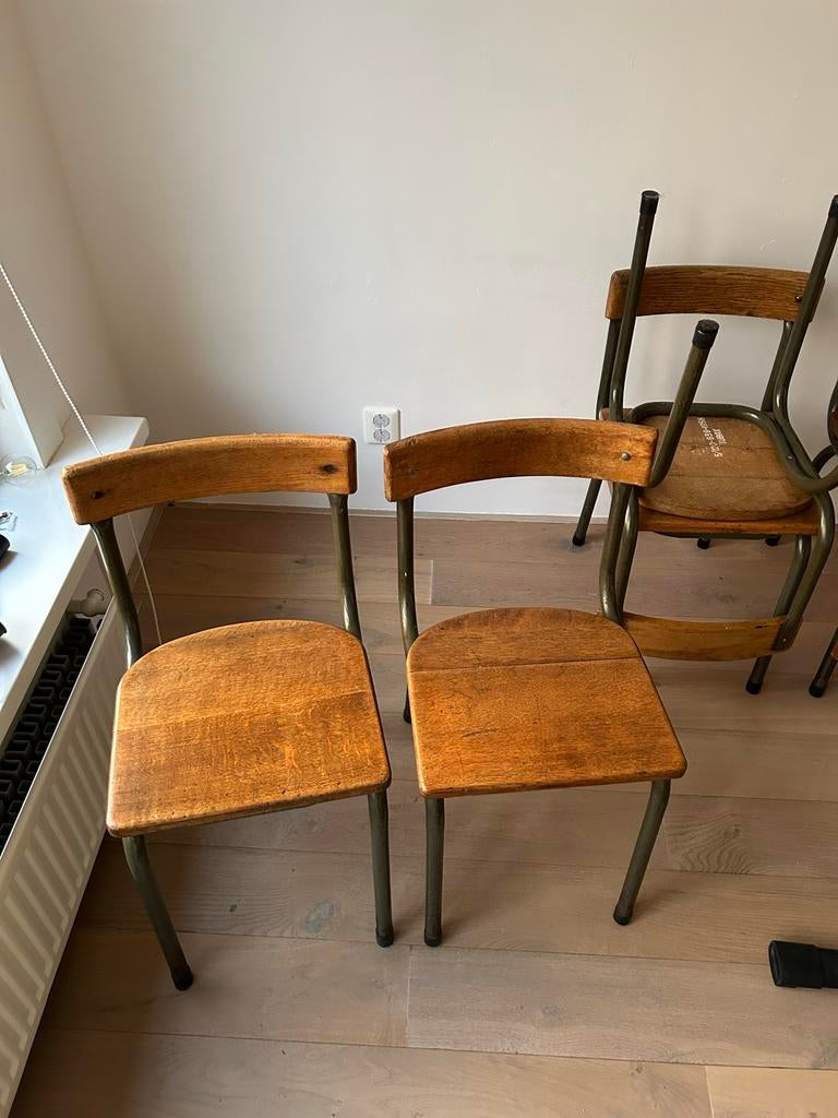 Set van 6 Industriële school stoeltjes - Tubax, Ophalen