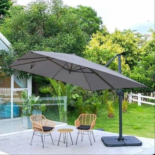 2 Parasols - Grijs en Rood (vergelijkbaar met zweefparasol), Tuin en Terras, Parasols, Ophalen of Verzenden