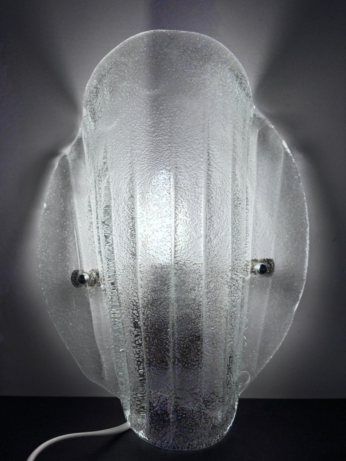 Murano ijsglazen wandlamp Fischer Leuchten Duitsland 1960, Ophalen of Verzenden, Zo goed als nieuw
