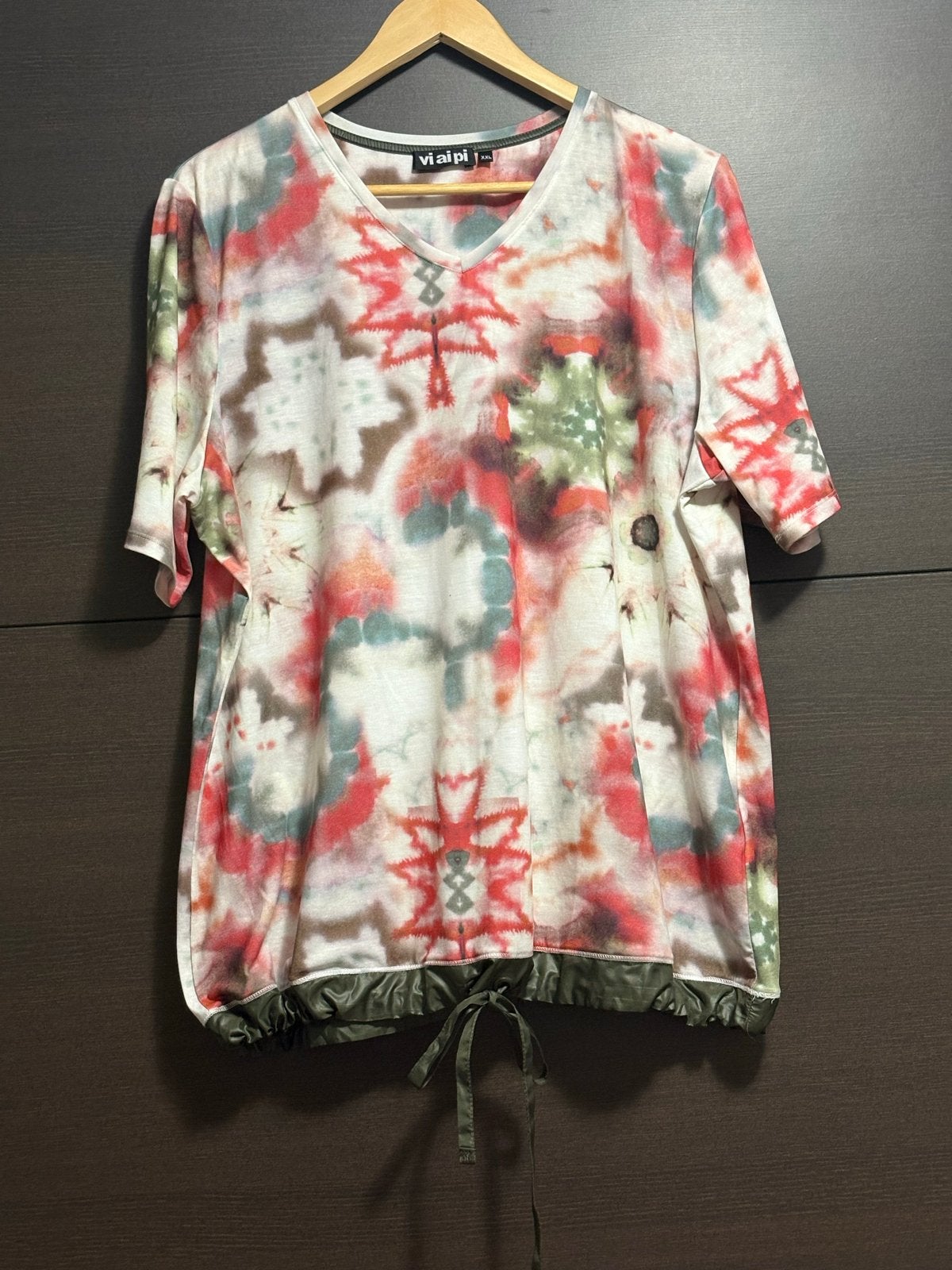 Via ai pi Tie-dye T-shirt met korte mouwen en trekkoord, Kleding | Dames, T-shirts, Overige kleuren, Maat 46/48 (XL) of groter