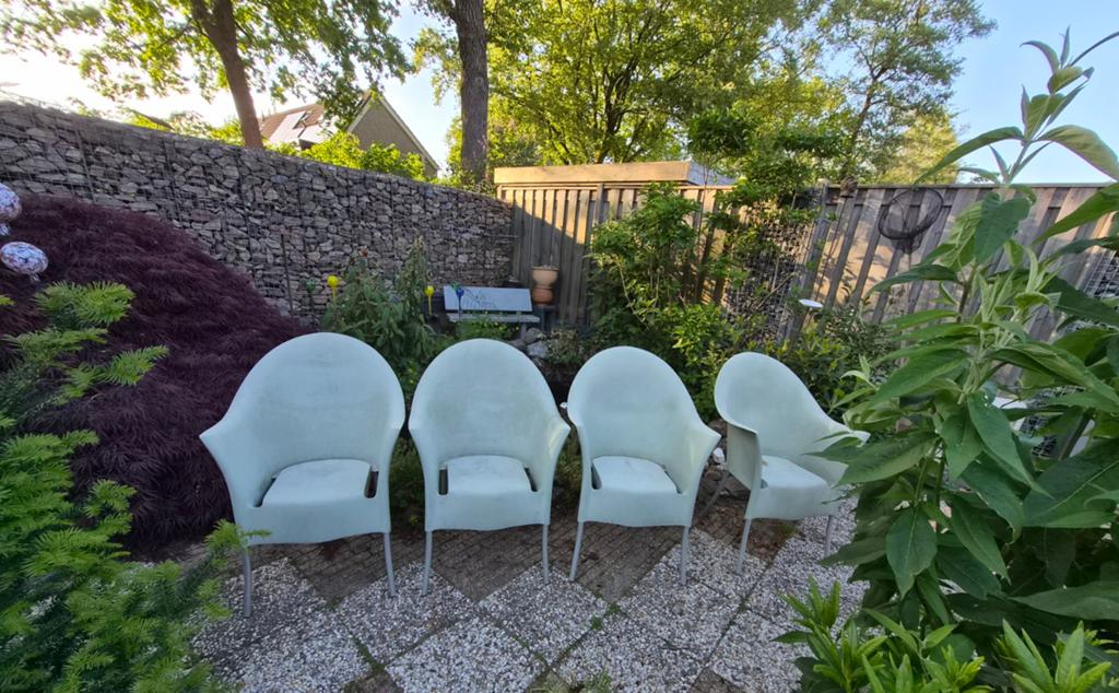 4 Kartell Lord Yo tuinstoelen - Philippe Starck (STAPELBAAR), Ophalen, Gebruikt, Kunststof, Stapelbaar