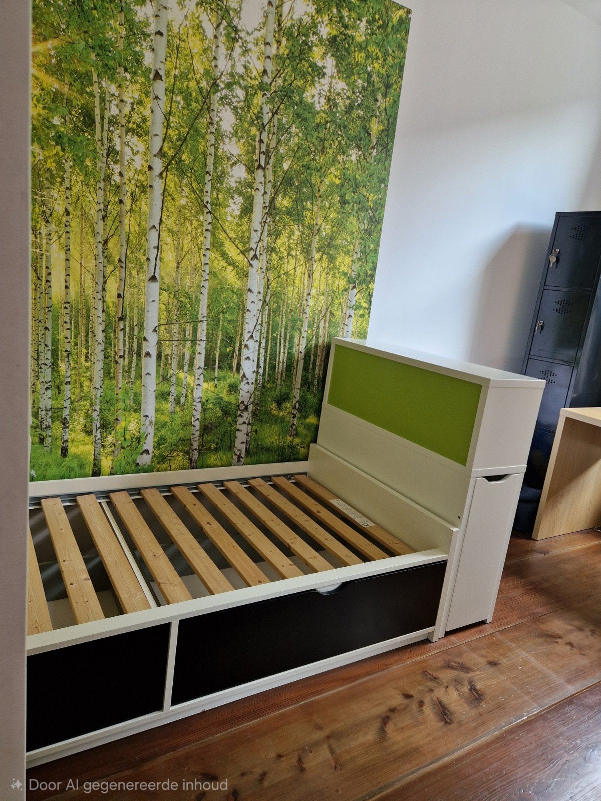 Bed met lades en kast, Ophalen, Gebruikt, 90 cm, Eenpersoons