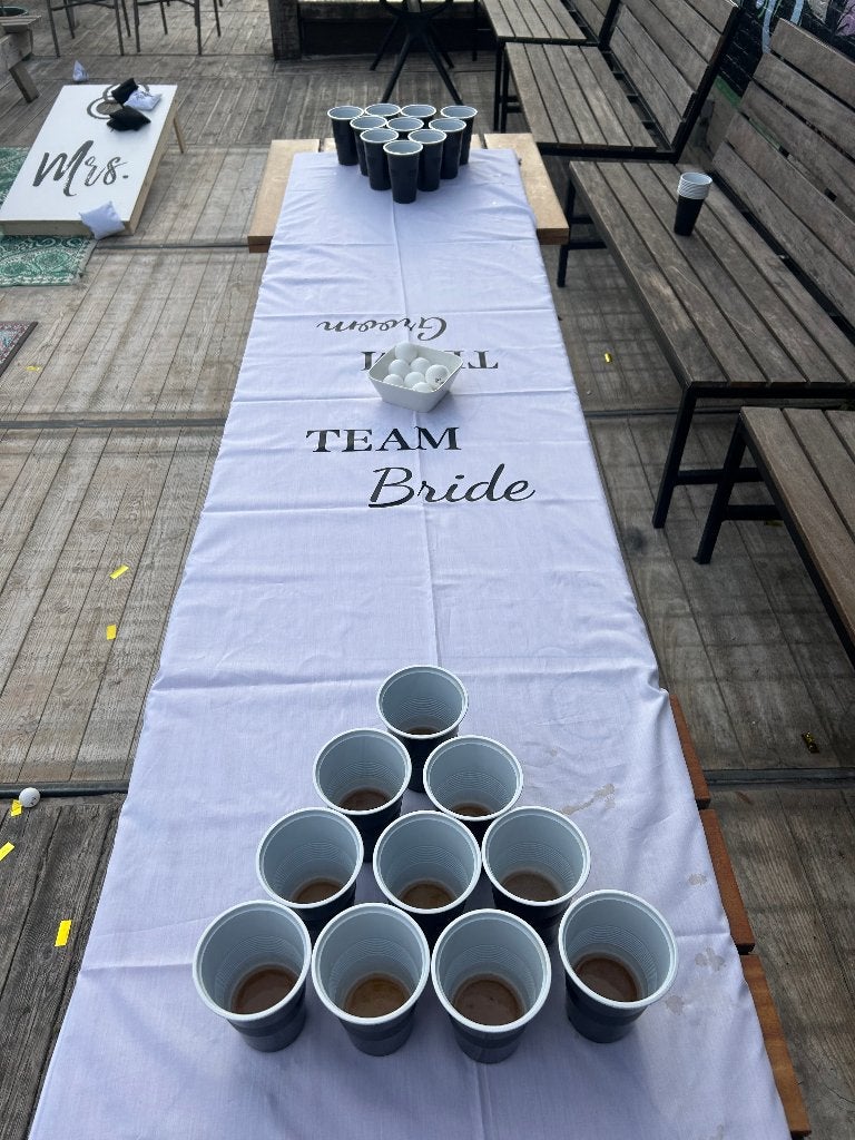 Bruiloft Beerpong Spel Team Bride & Team Groom te huur, Ophalen, Nieuw, Geboorte of Huwelijk