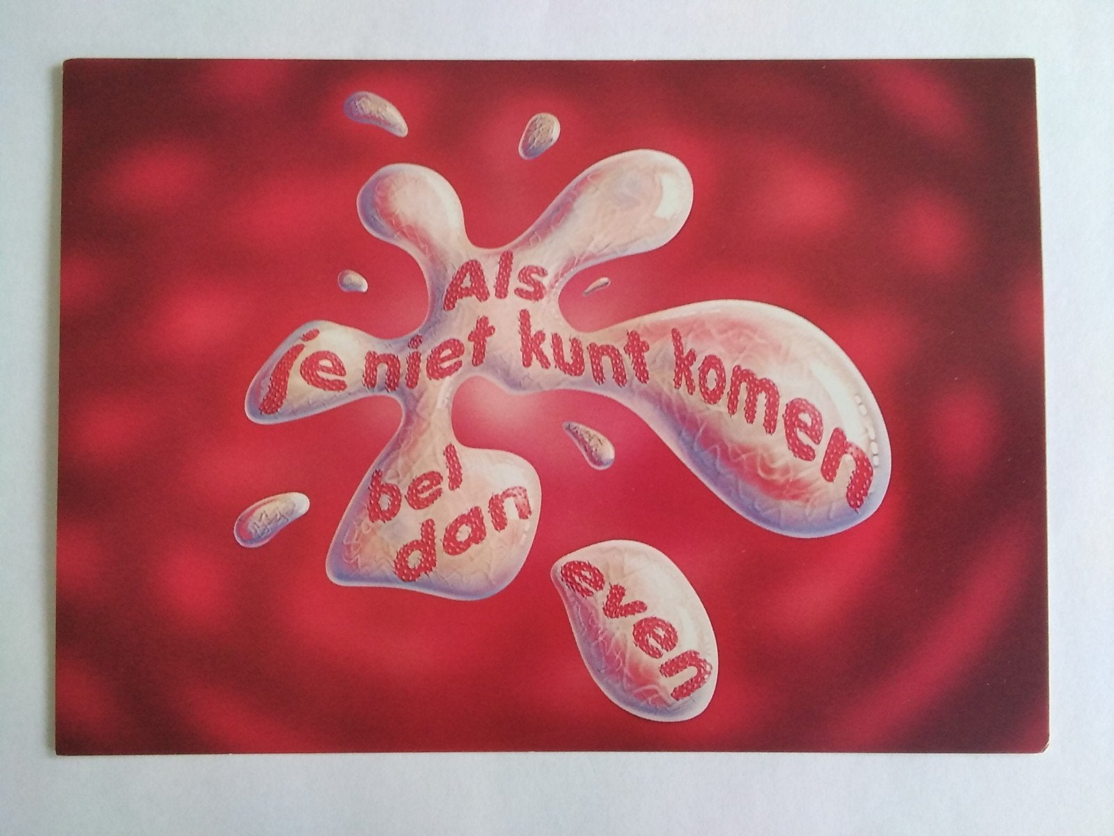 Ansichtkaart NVSH Als je niet kunt komen..., Verzenden, 1980 tot heden