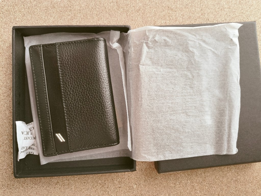 Card wallet van Daniel Hechter leder zwart 11 x 7 cm giftbox, Sieraden, Tassen en Uiterlijk, Portemonnees, Overige merken, Zwart