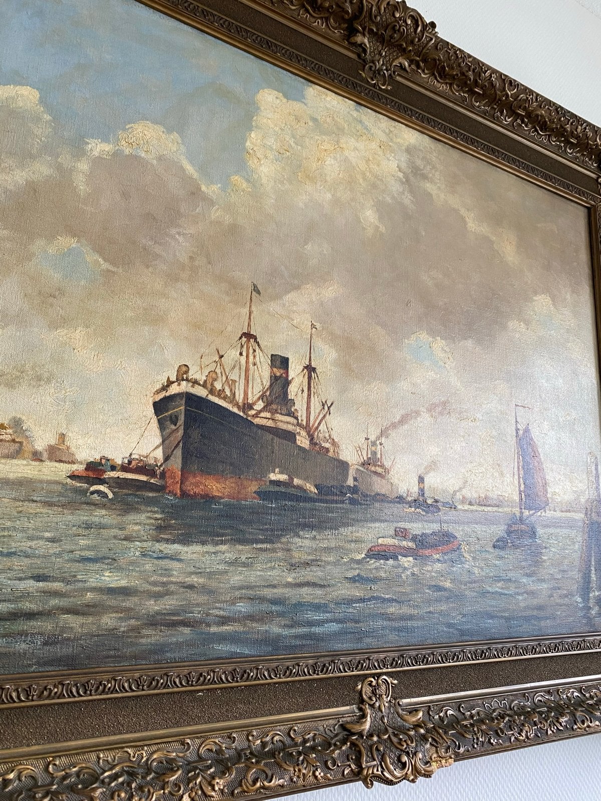 Olieverfschilderij Maritiem Gezicht, Ophalen, Maritiem / water, Doek, Realistisch
