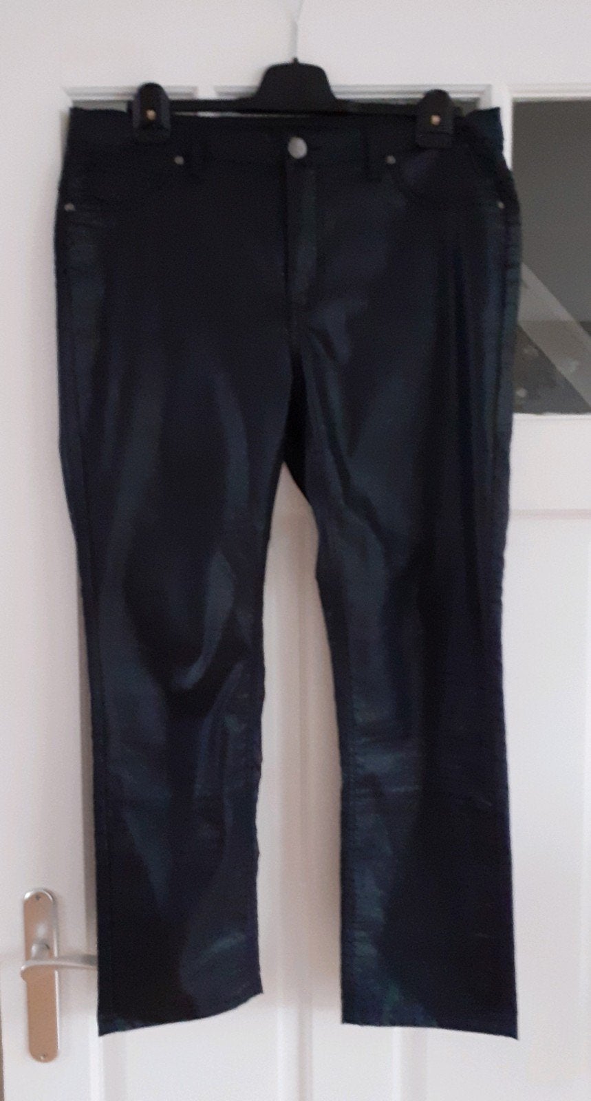 Geisha zwarte lederlook broek maat L, Geisha, Zwart, Maat 42/44 (L), Ophalen of Verzenden