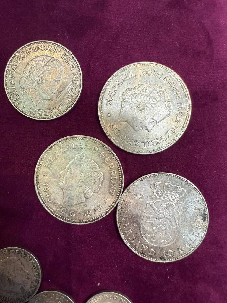 Zilveren munten 10 gulden, Ophalen of Verzenden, Overige landen, 10 euro