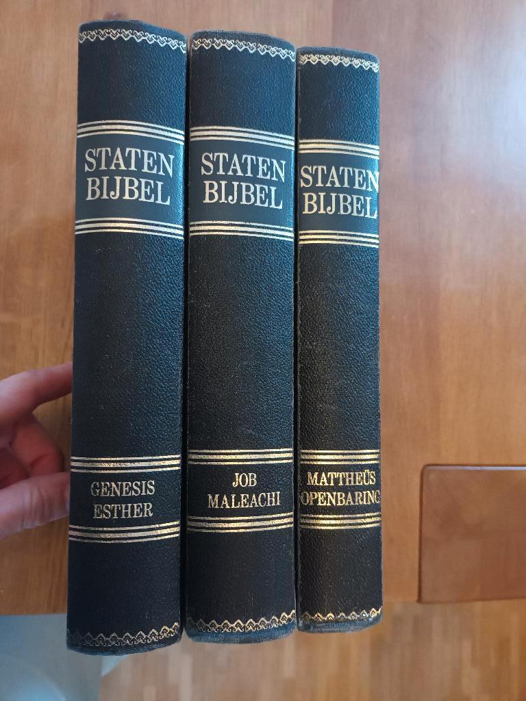 Bijbel Statenvertaling met kanttekeningen, 3-delig, Ophalen of Verzenden, Gelezen, Christendom | Protestants