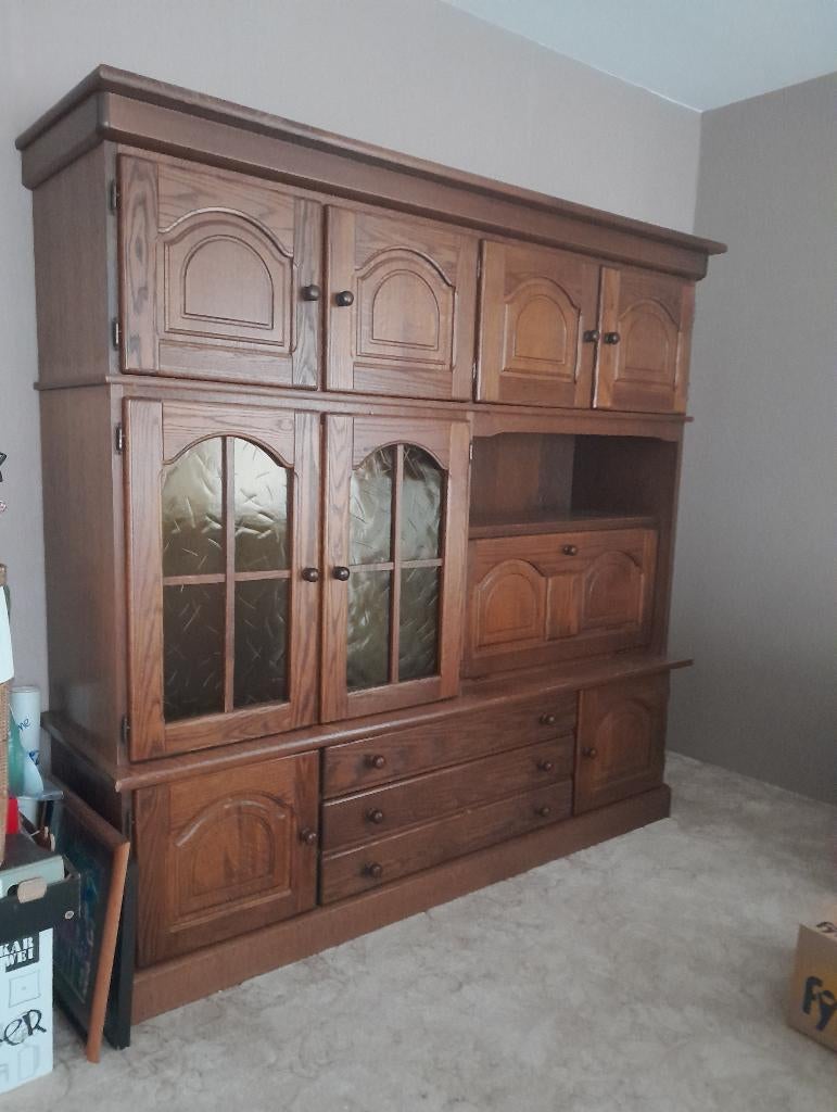 wandmeubel eiken, wandkast eikenhout, Huis en Inrichting, Kasten | Wandmeubels, Gebruikt, 150 tot 200 cm, Eikenhout, Ophalen of Verzenden