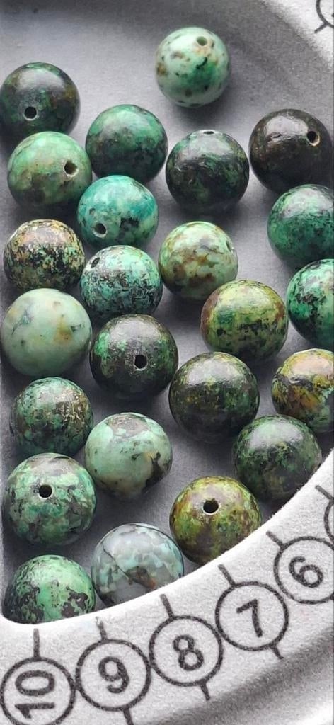 Afrikaanse Turquoise Kralen - 10mm, 24 stuks, Hobby en Vrije tijd, Kralen en Sieraden maken, Nieuw, Kraal, Ophalen of Verzenden