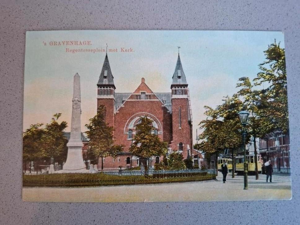 Den Haag Regentesselaan met Kerk, Verzamelen, Ophalen of Verzenden, Voor 1920, Ongelopen, Zuid-Holland
