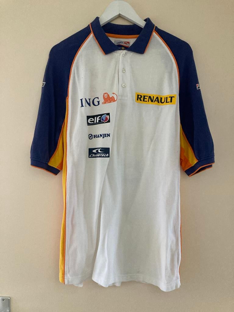 Vintage Renault F1 Team Polo Shirt Maat L, Ophalen of Verzenden, Zo goed als nieuw, Maat 52/54 (L), Wit